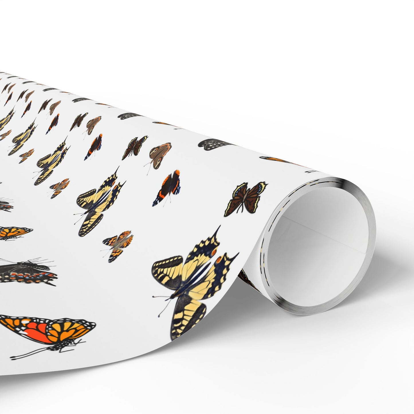 Wrapping Paper, Native Butterflies - White