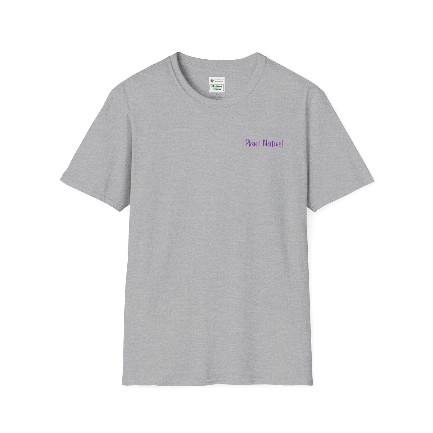 Unisex Softstyle T-Shirt I Love Native Plants, Asters (Back)