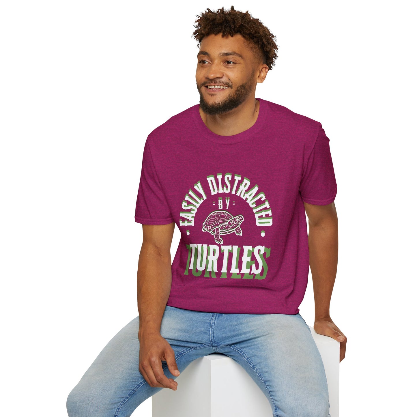 Unisex Softstyle T-Shirt, Distracted by Turtles