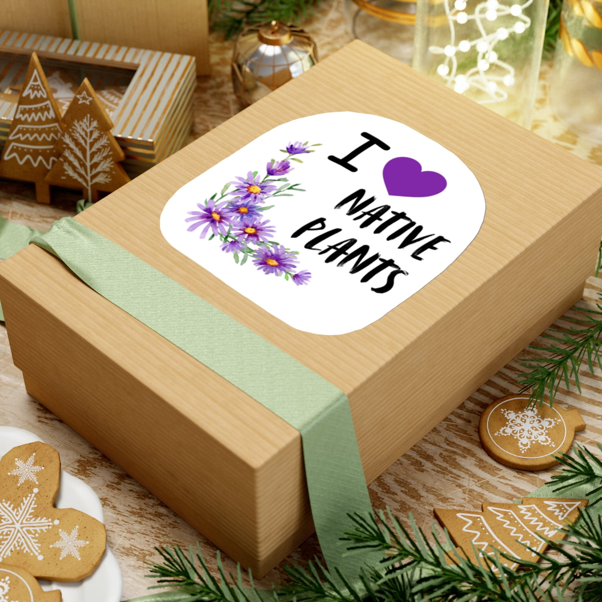 Stickers, I Love Native Plants, Asters