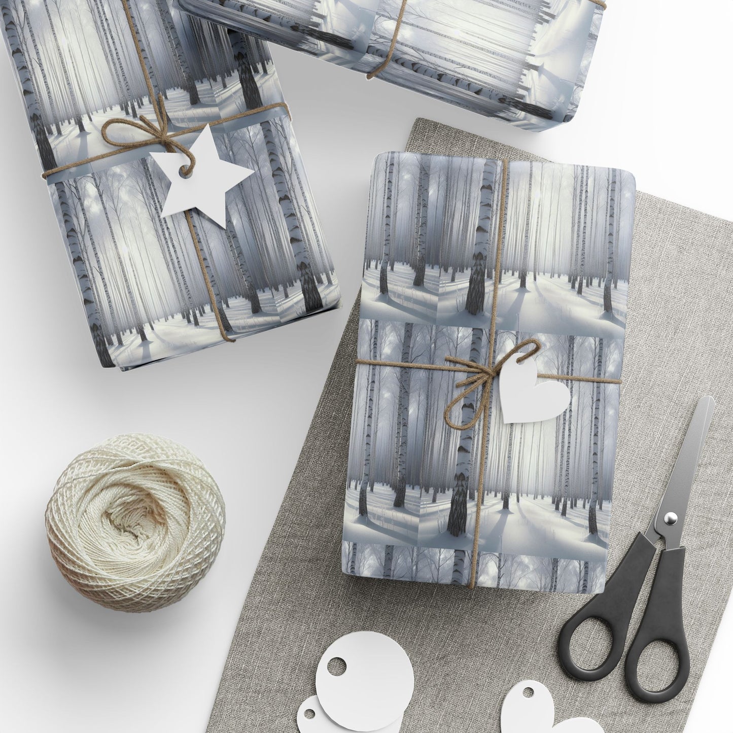 Wrapping Paper, Winter Birch Forest