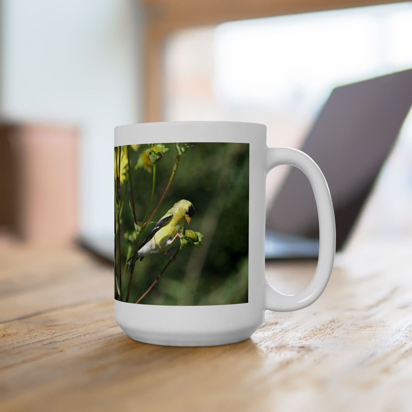 Ceramic Mug, (11oz, 15oz), Goldfinch
