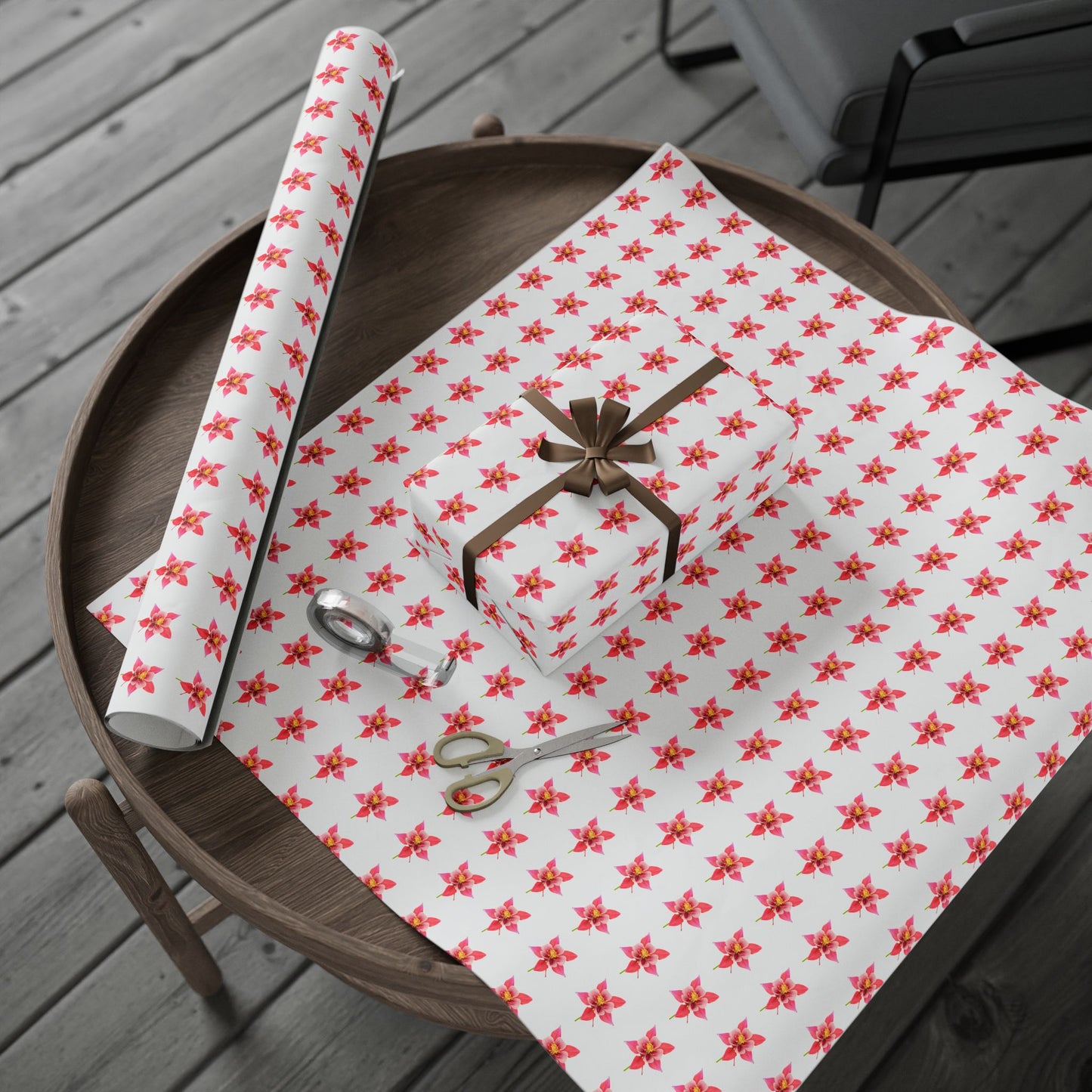 Wrapping Paper, Wild Columbine - White