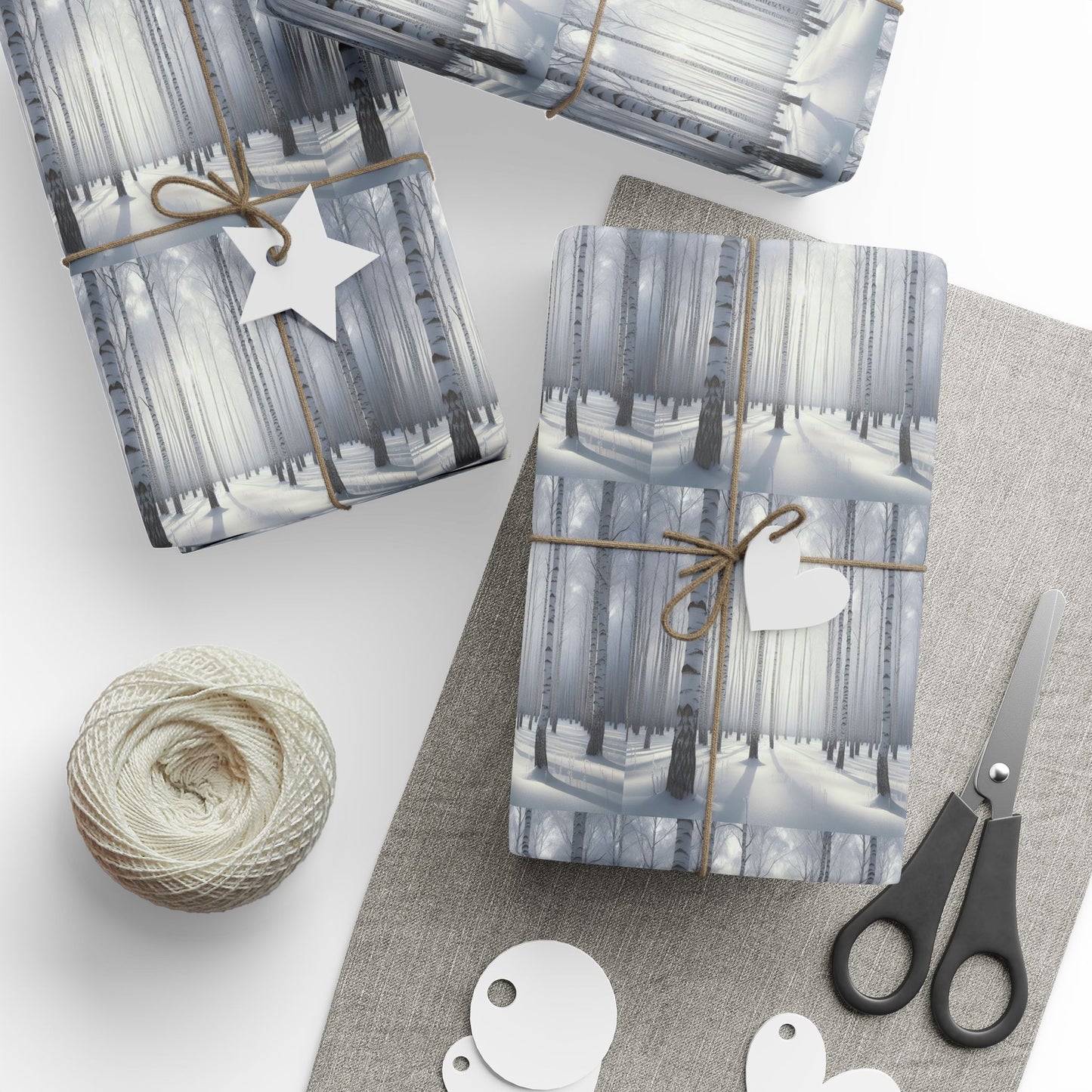Wrapping Paper, Winter Birch Forest