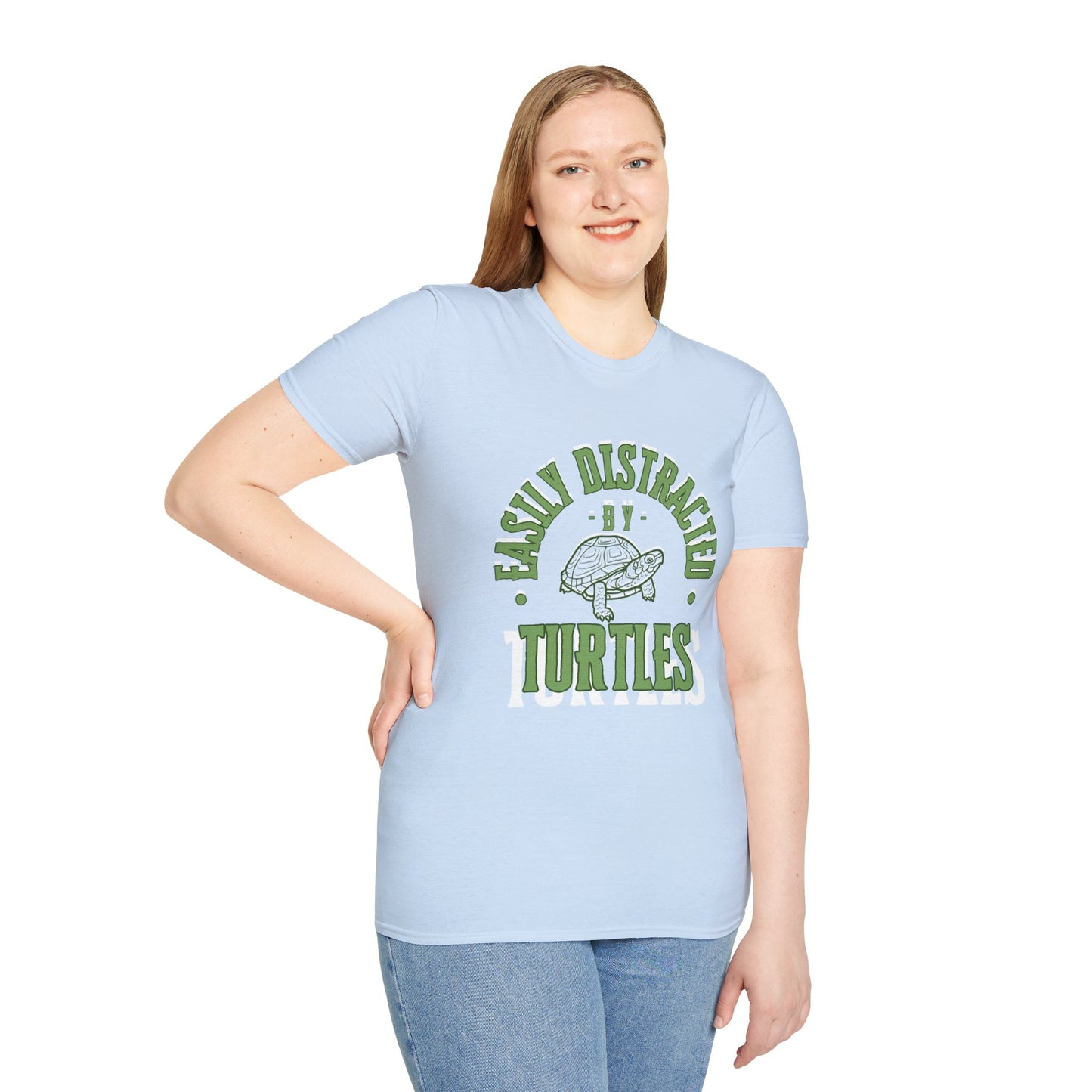 Unisex Softstyle T-Shirt, Distracted by Turtles