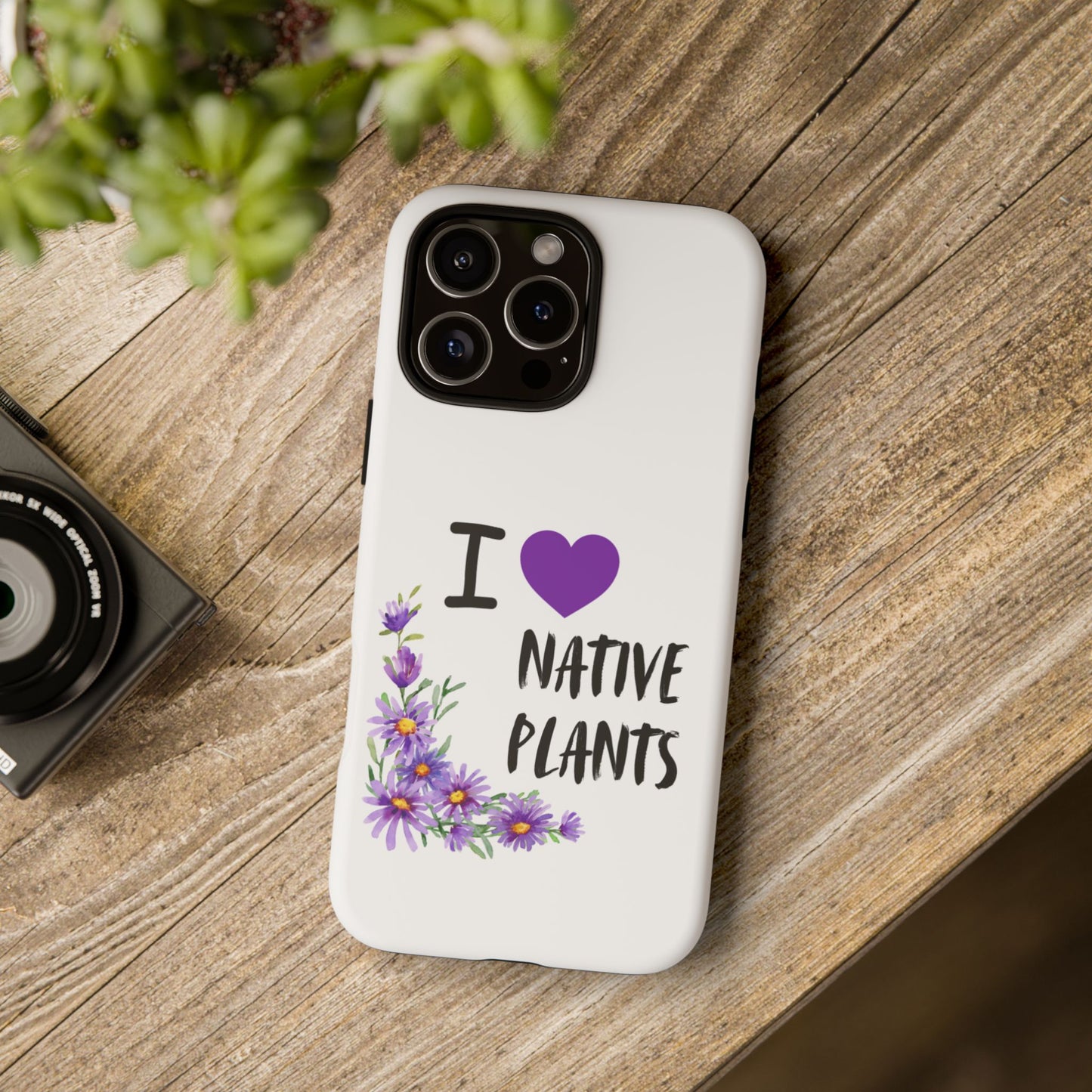 Phone Case, I Love Native Plants, Asters