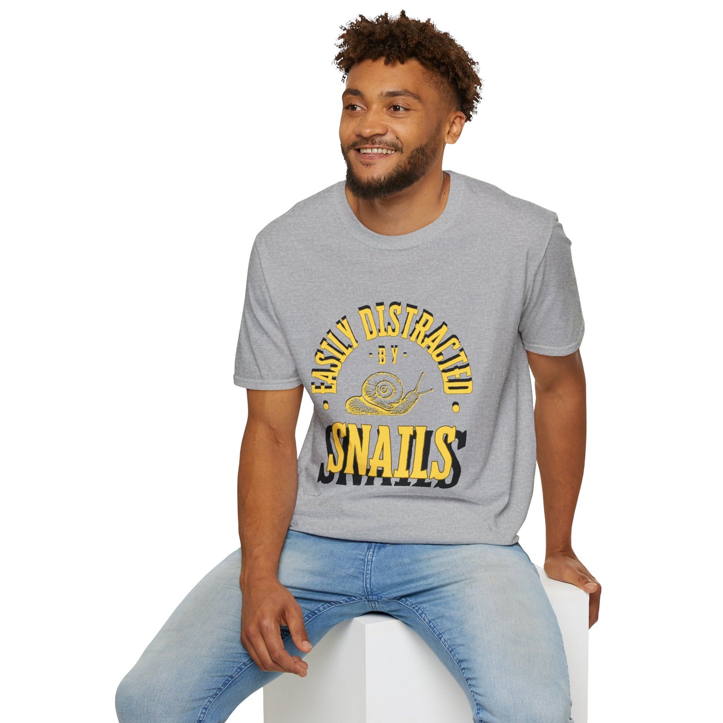 Unisex Softstyle T-Shirt, Distracted by Snails