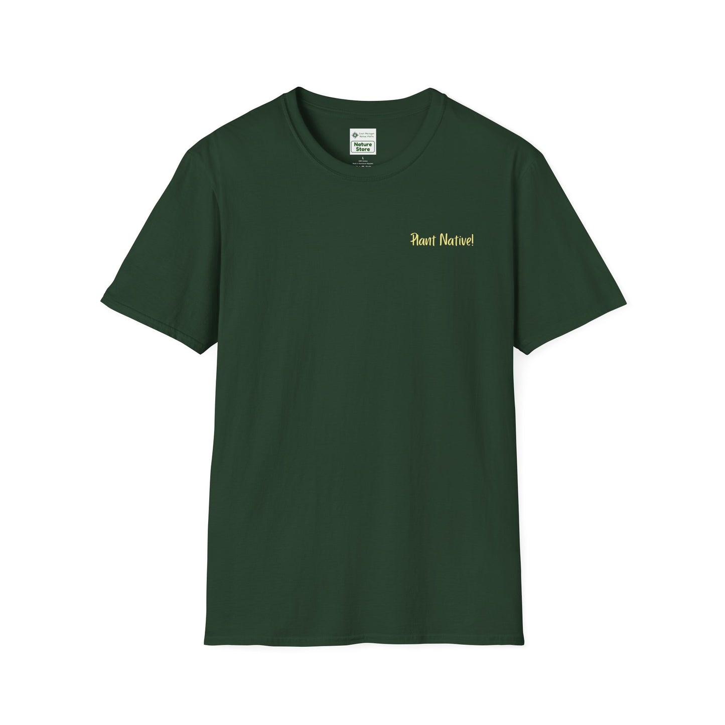 Unisex Softstyle T-Shirt I Love Native Plants, Asters (Back)