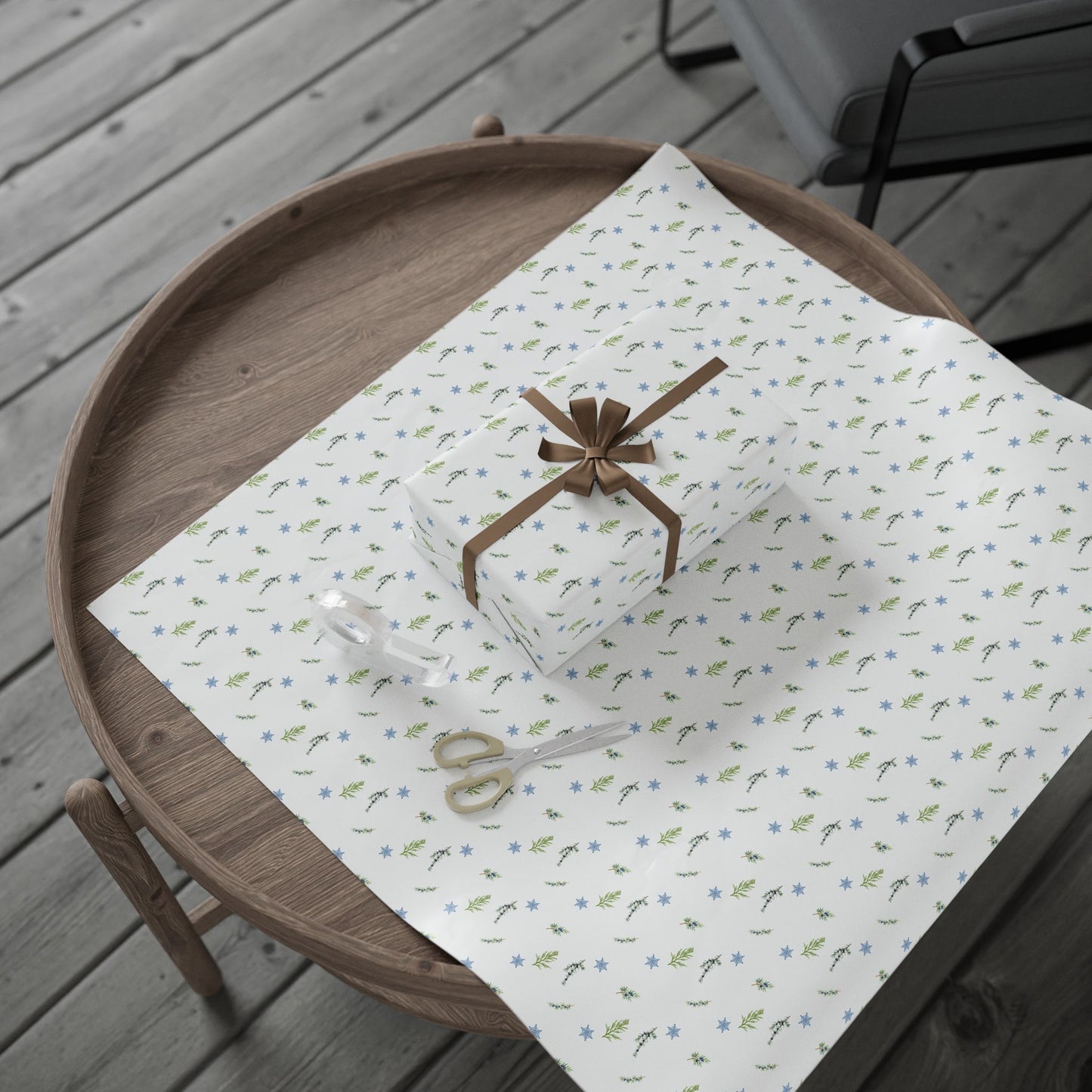 Wrapping Paper, Juniper Berry - White