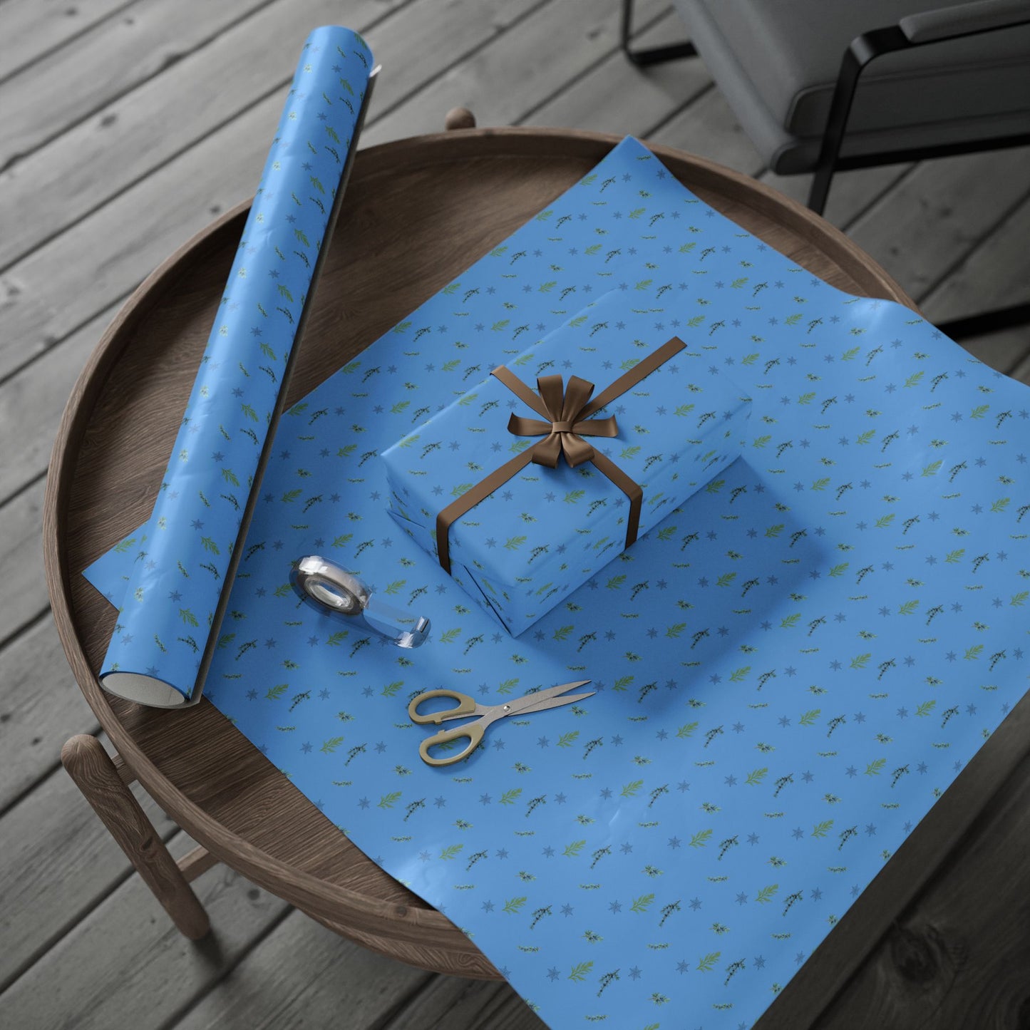 Wrapping Paper, Juniper Berry - Lt Blue