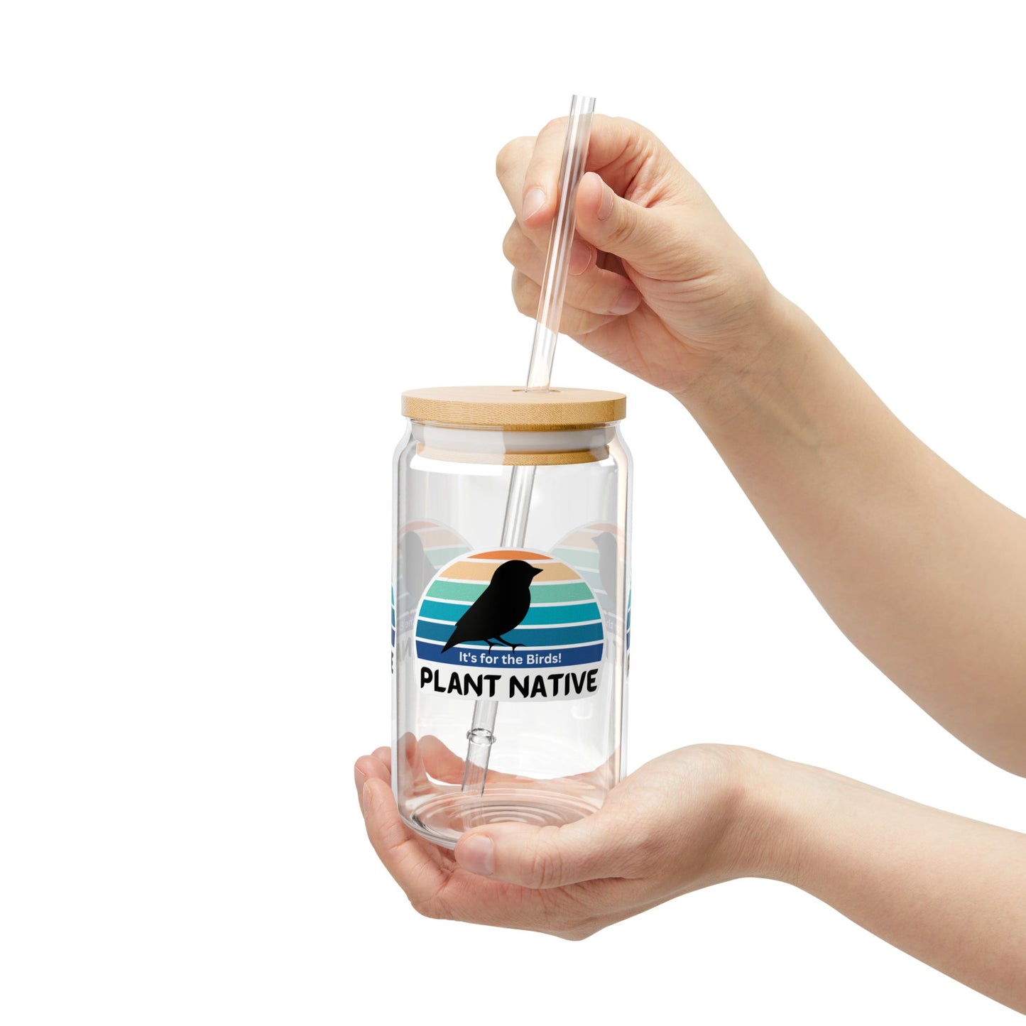 Sipper Glass, 16oz, It's For The Birds