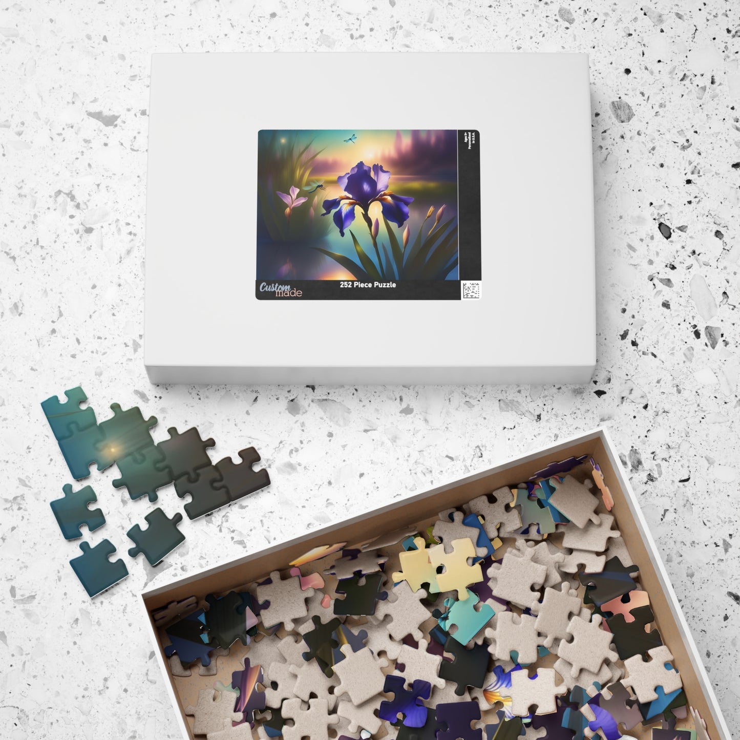 Puzzle, Blue Flag Iris & Dragonflies (110, 252, 520, 1014-piece)