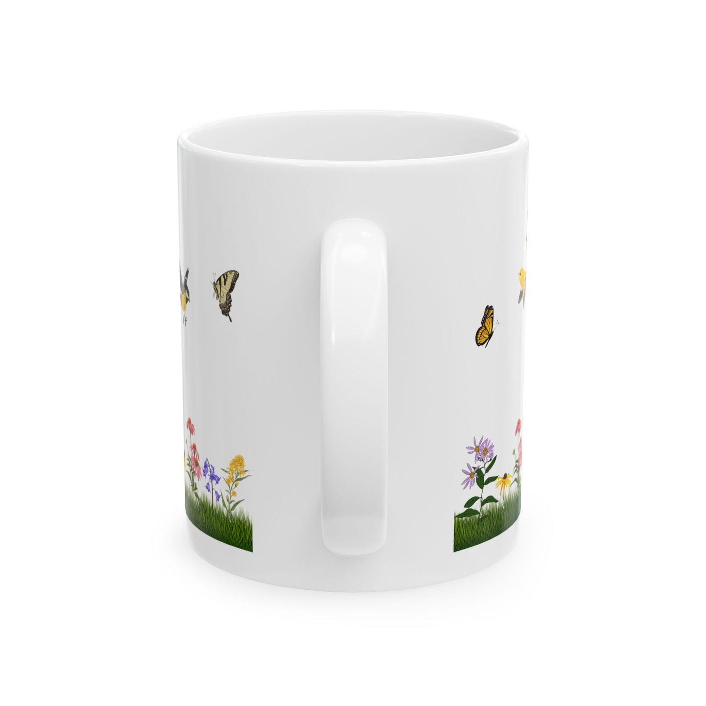 Ceramic Mug, (11oz, 15oz), Native Plants, Birds & Pollinators