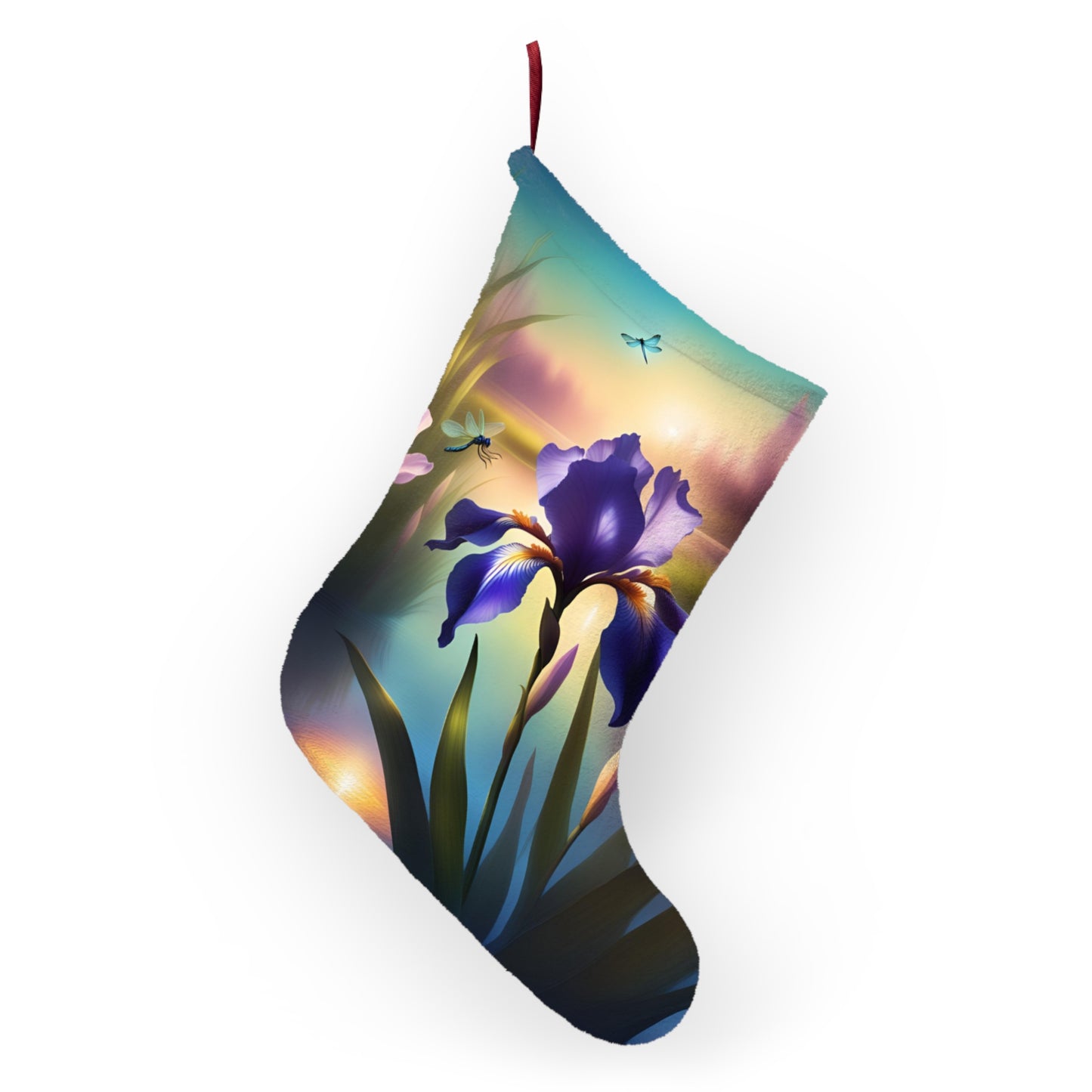 Christmas Stockings, Blue Flag Iris & Dragonflies