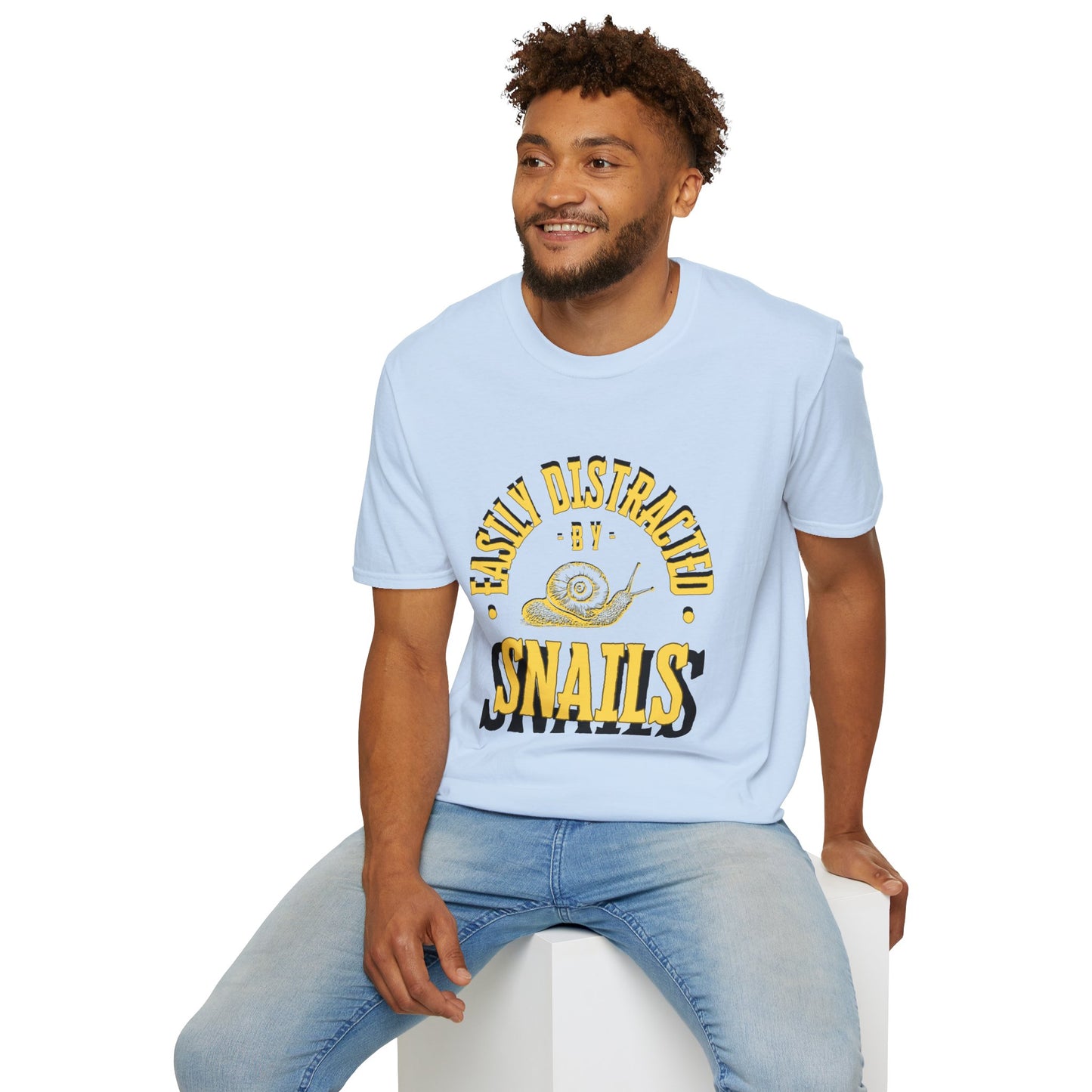 Unisex Softstyle T-Shirt, Distracted by Snails