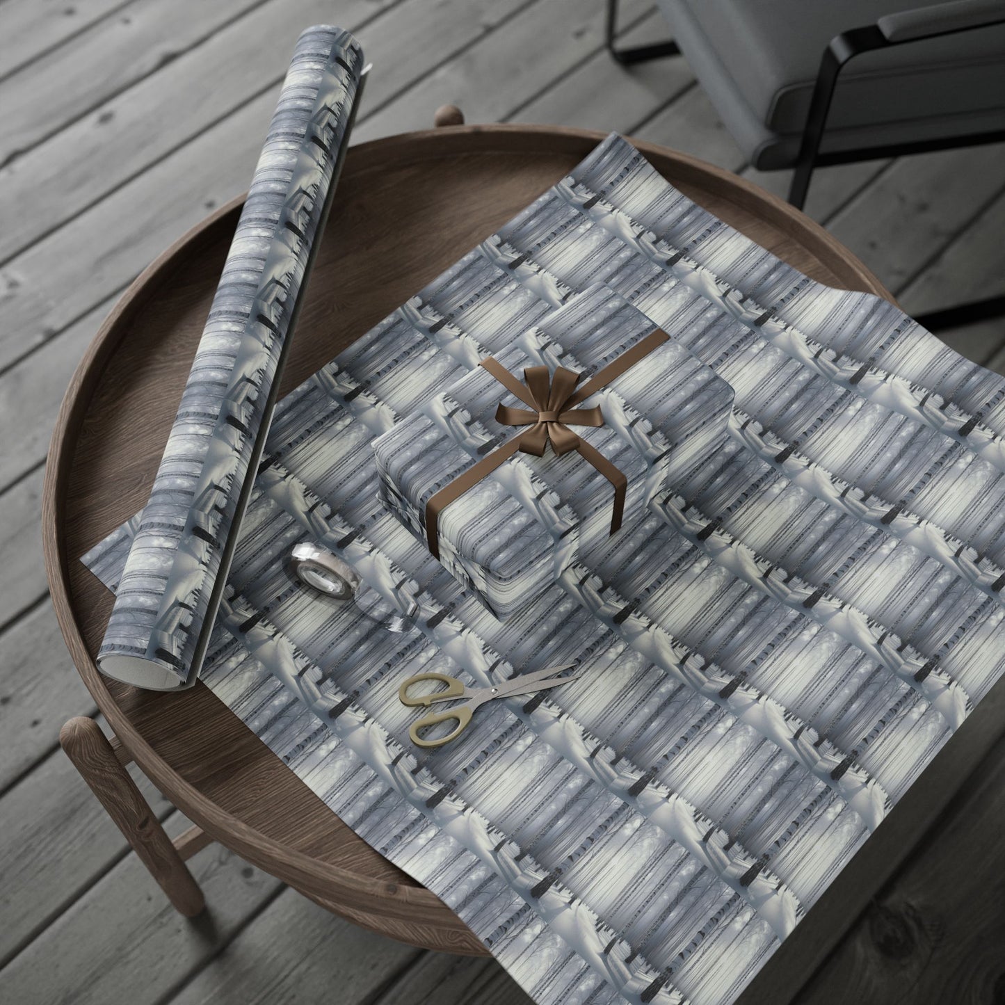 Wrapping Paper, Winter Birch Forest