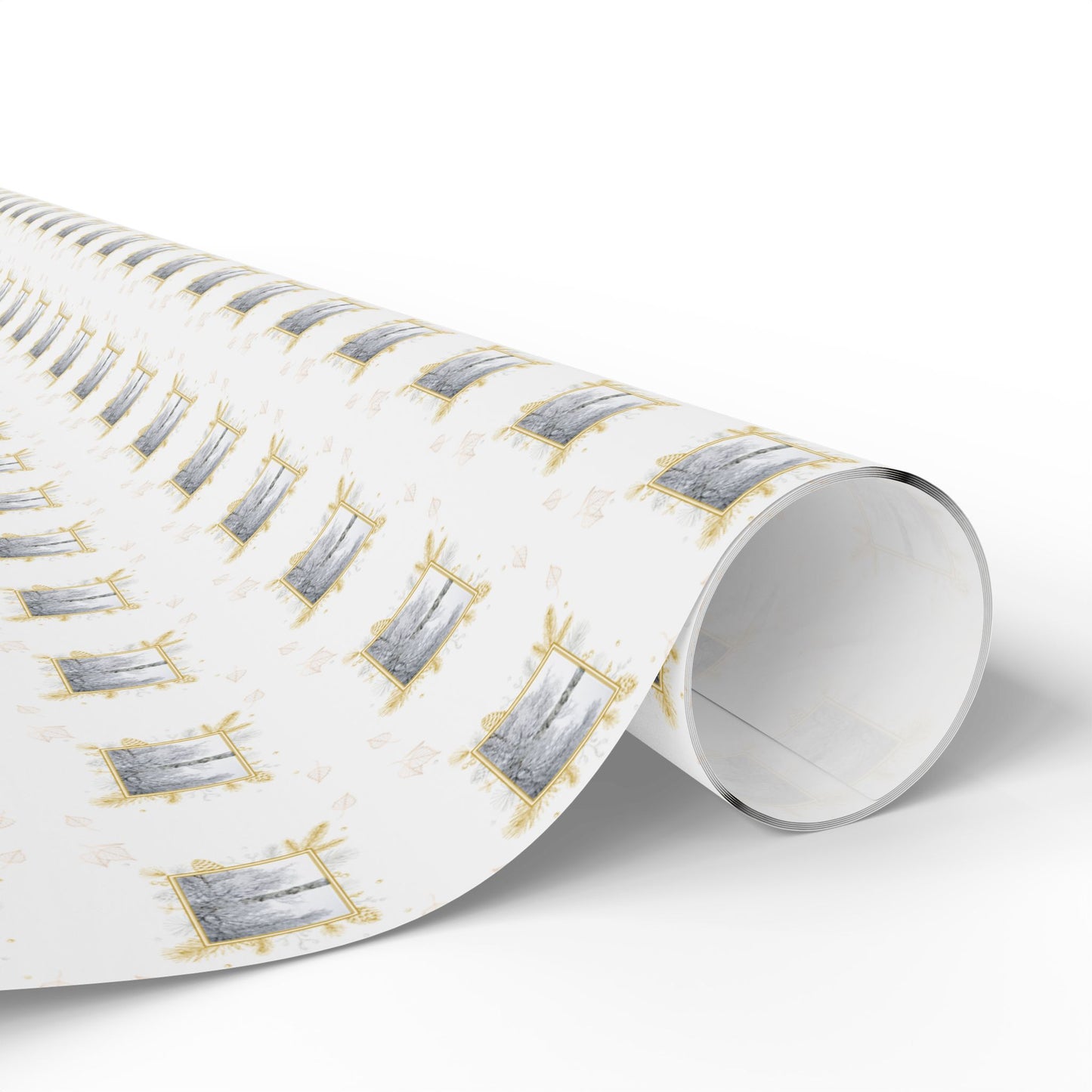 Wrapping Paper, Icy Birch - White