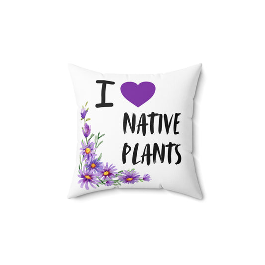 Pillow, Square, I Love Native Plants, Asters