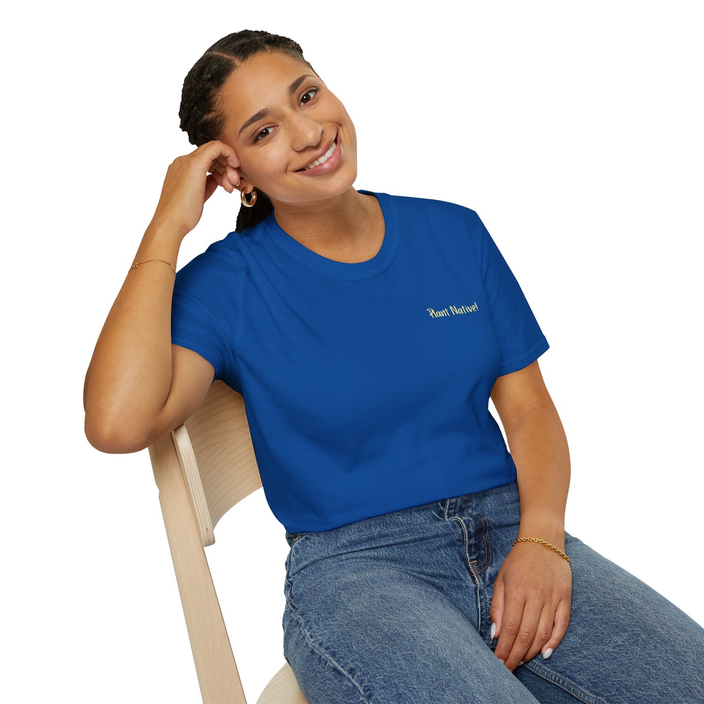 Unisex Softstyle T-Shirt I Love Native Plants, Asters (Back)