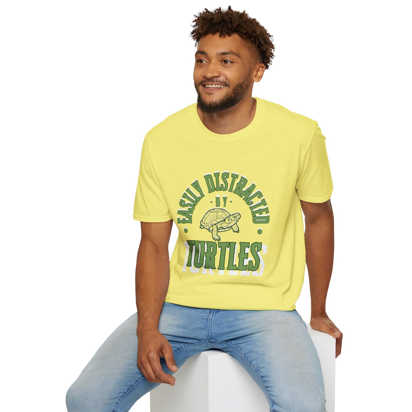 Unisex Softstyle T-Shirt, Distracted by Turtles