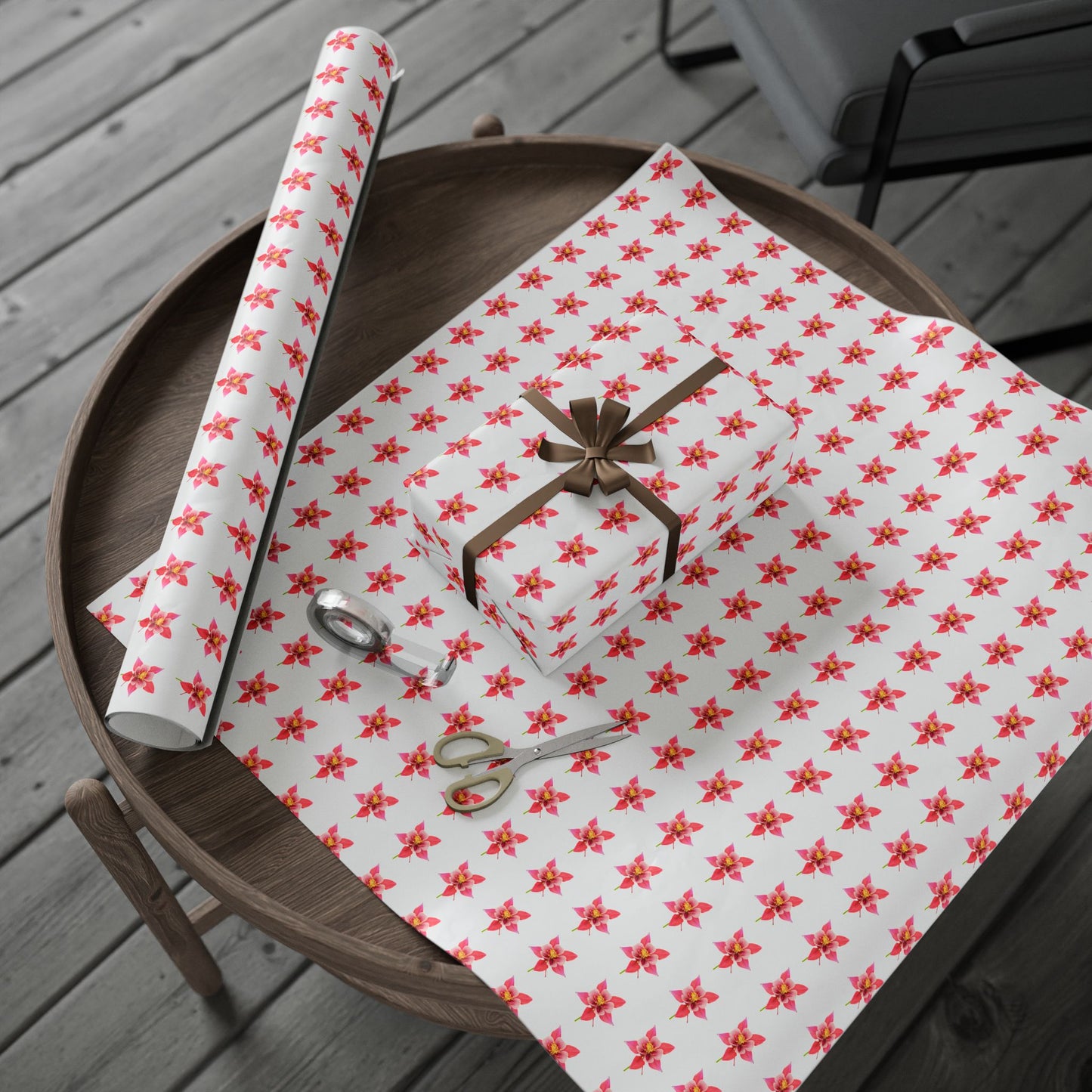 Wrapping Paper, Wild Columbine - White