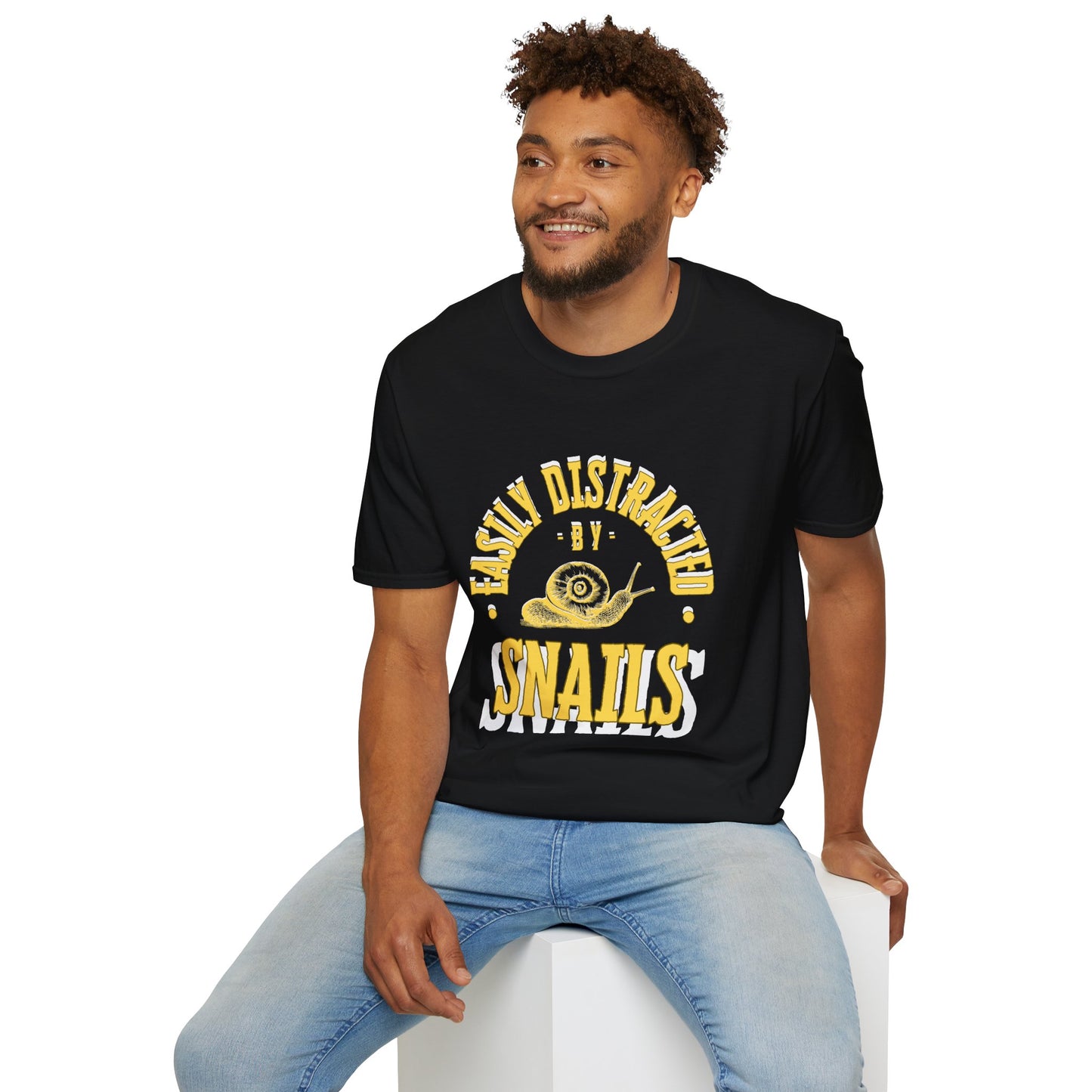 Unisex Softstyle T-Shirt, Distracted by Snails