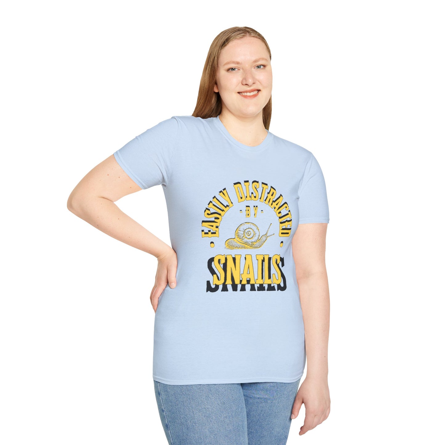 Unisex Softstyle T-Shirt, Distracted by Snails
