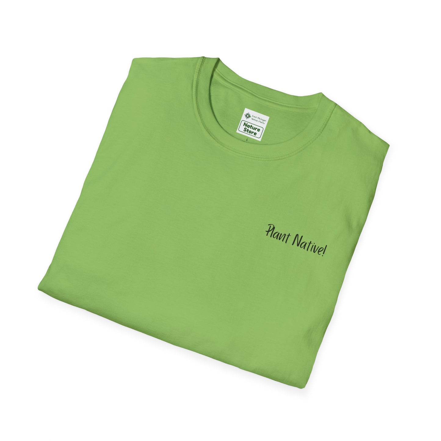 Unisex Softstyle T-Shirt I Love Native Plants, Asters (Back)