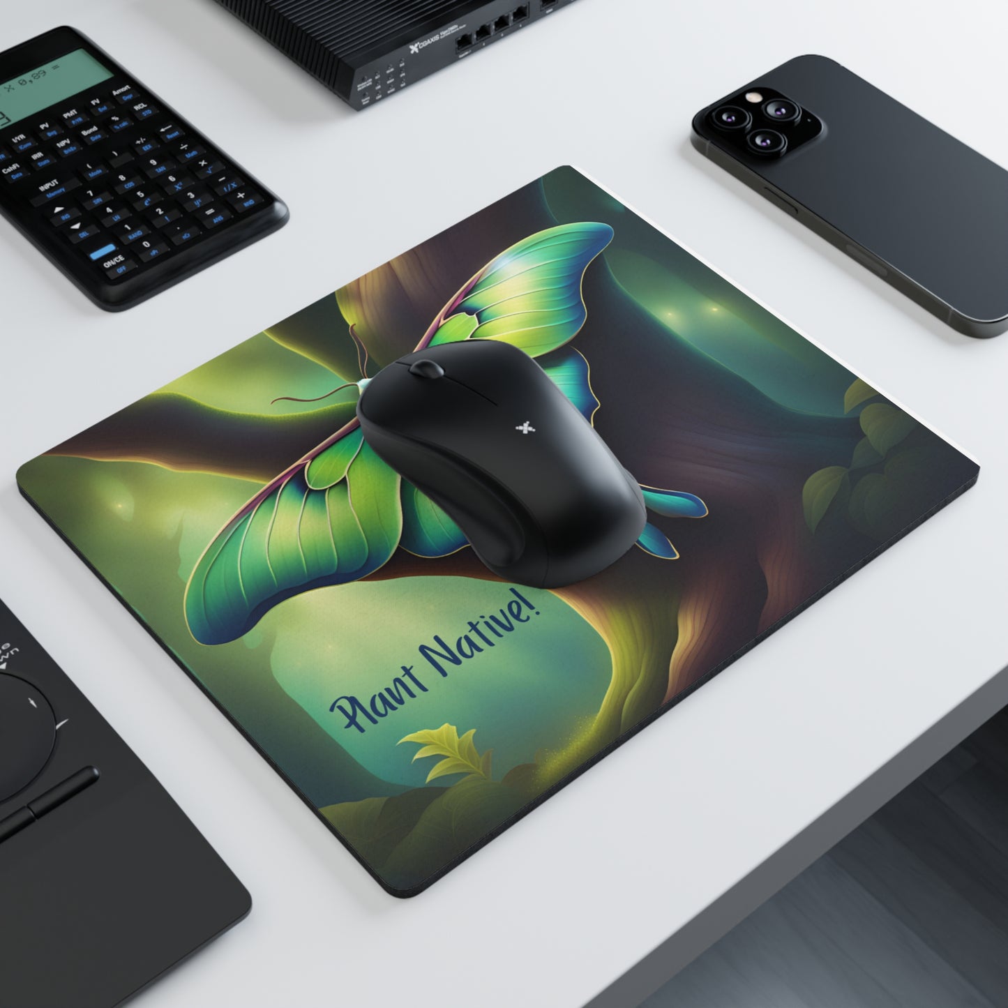 Mouse Pad, Oak & Luna Moth