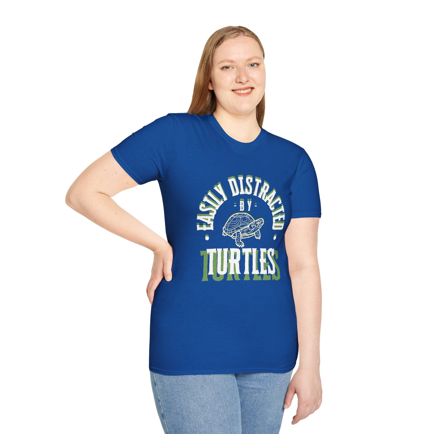 Unisex Softstyle T-Shirt, Distracted by Turtles