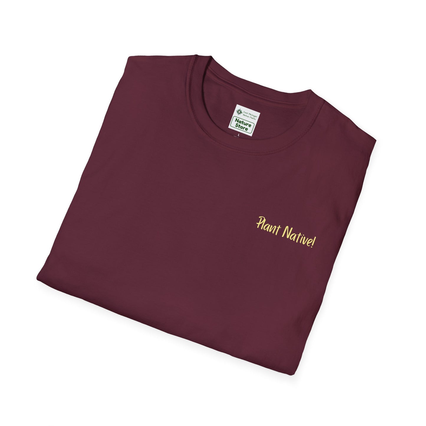 Unisex Softstyle T-Shirt I Love Native Plants, Asters (Back)