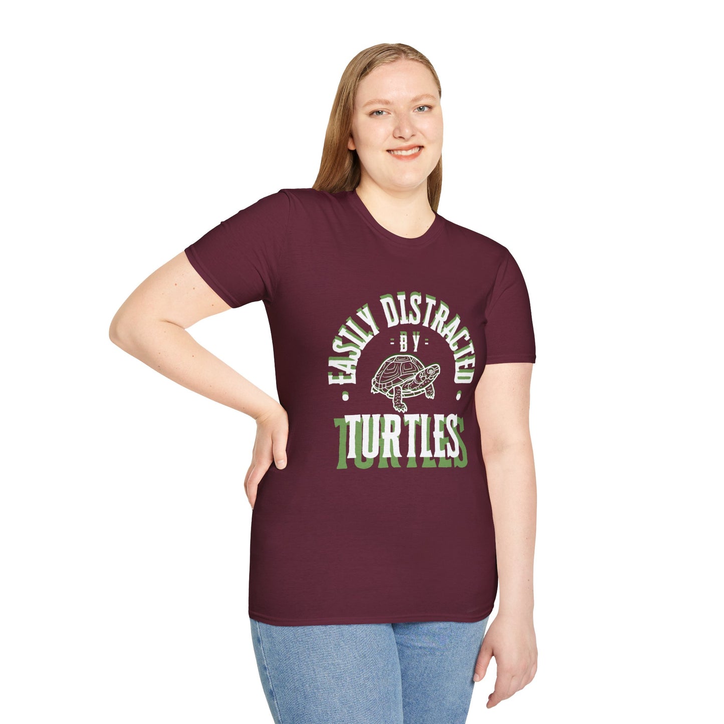 Unisex Softstyle T-Shirt, Distracted by Turtles