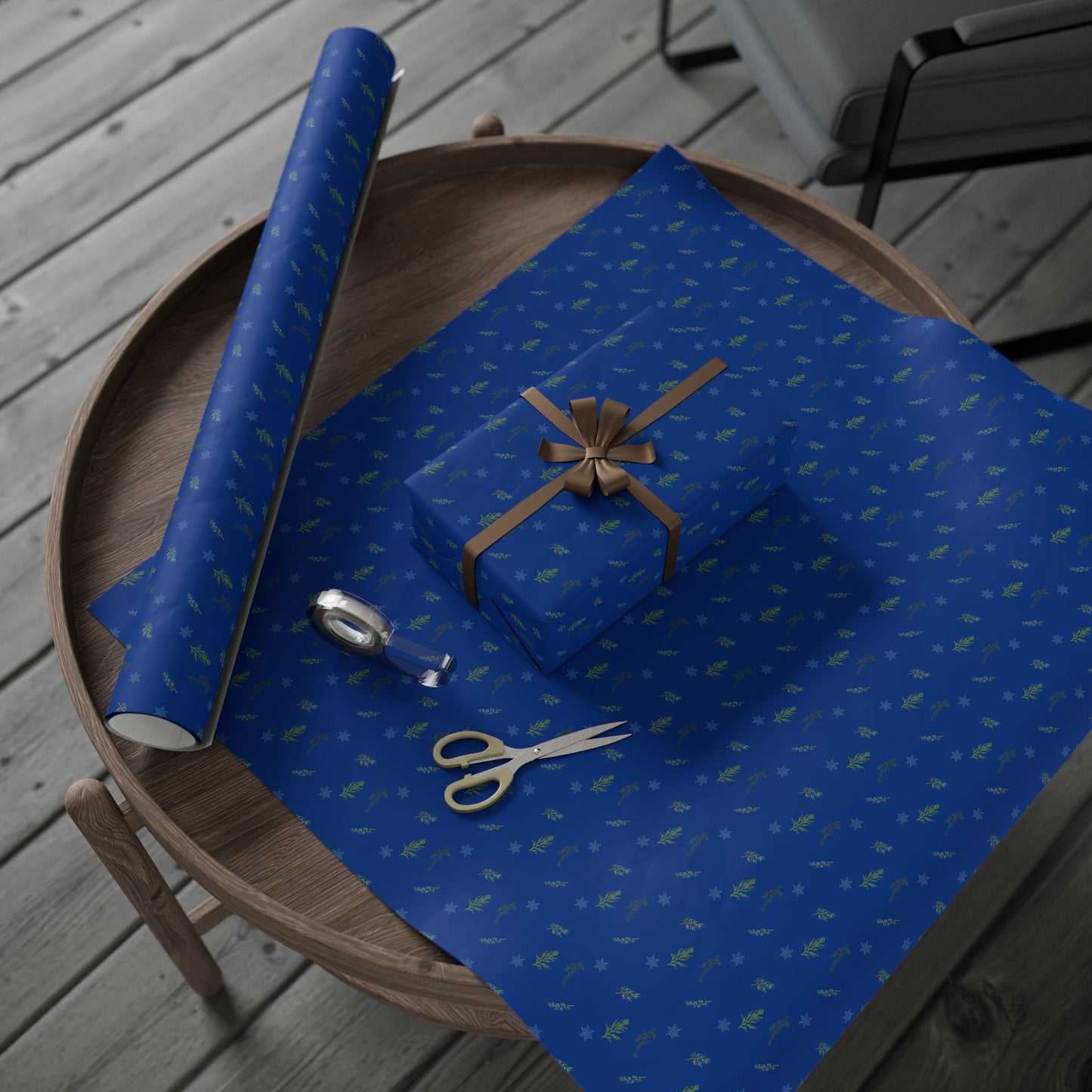 Wrapping Paper, Juniper Berry - Dk Blue