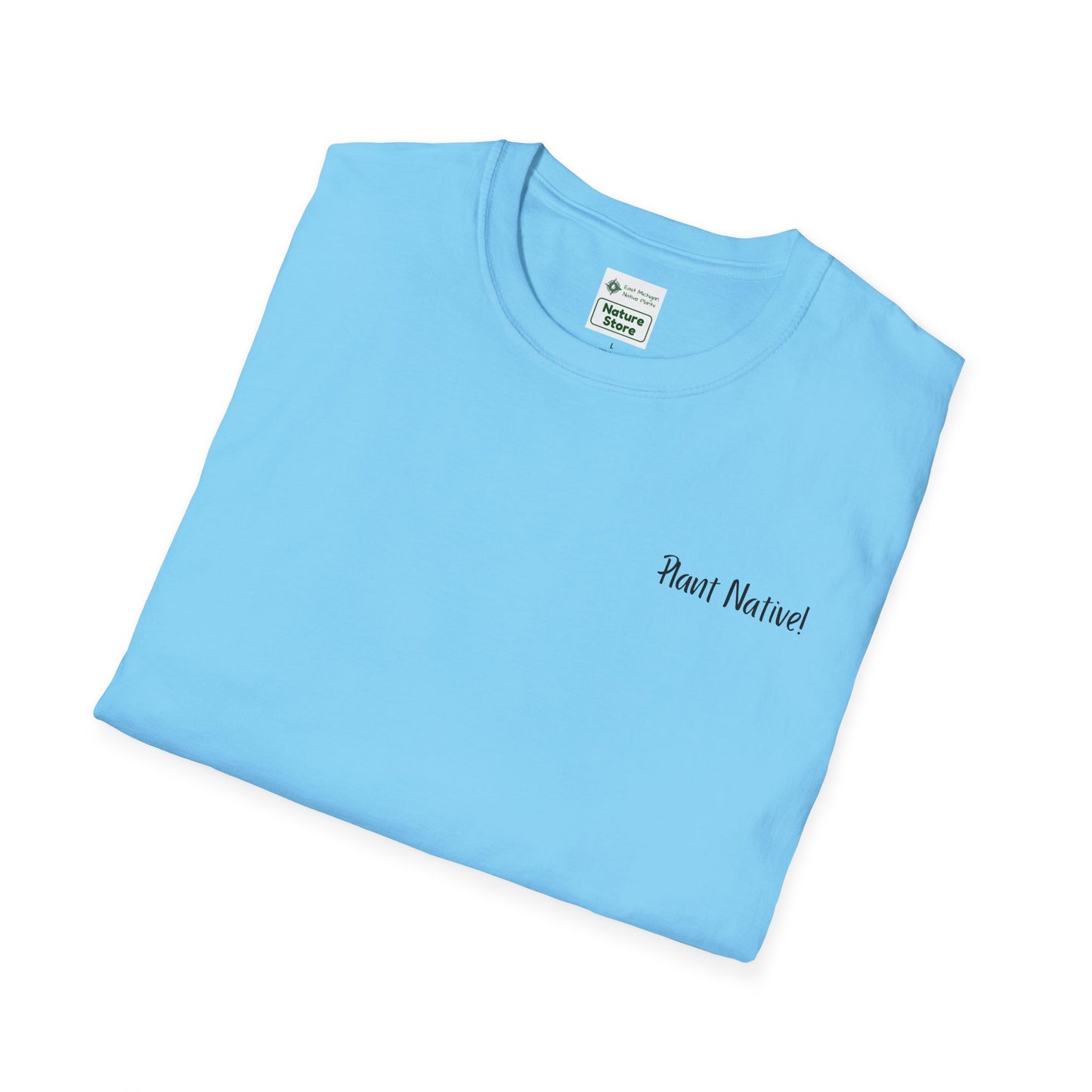 Unisex Softstyle T-Shirt I Love Native Plants, Asters (Back)