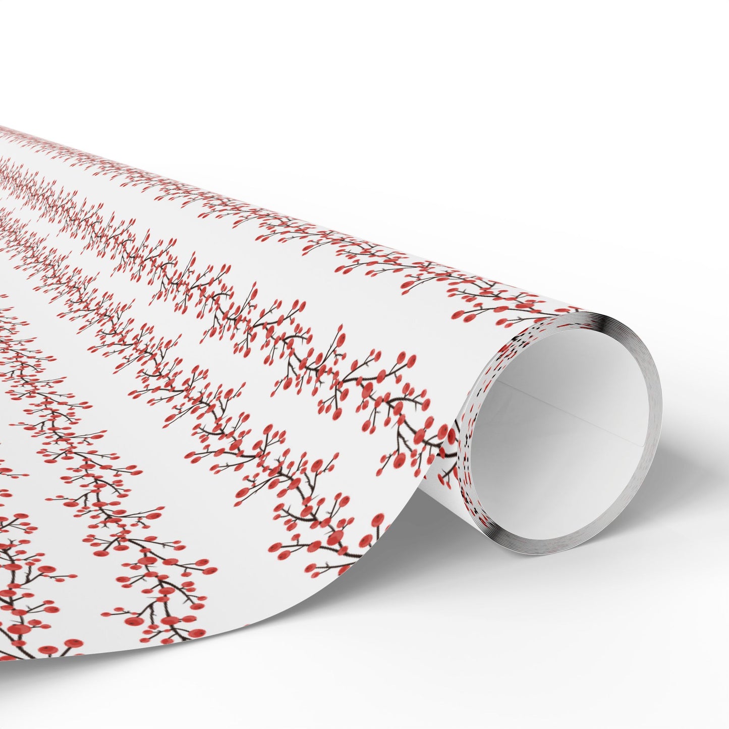 Wrapping Paper, Winterberry - White
