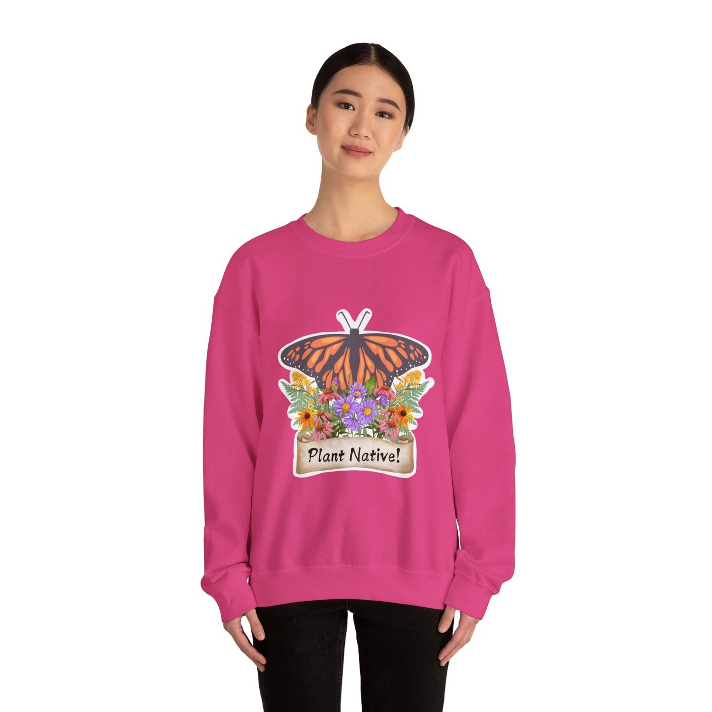 Unisex Crewneck Sweatshirt, Monarch Plant Native!