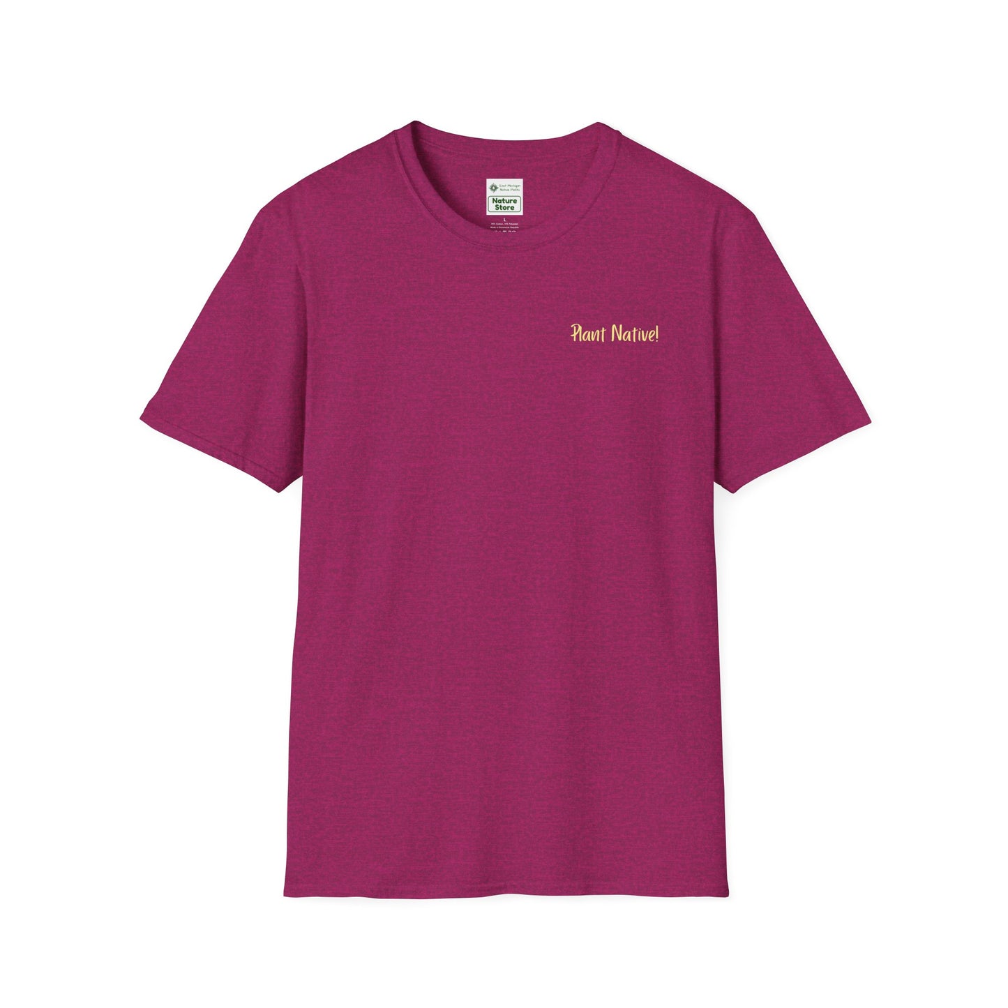 Unisex Softstyle T-Shirt I Love Native Plants, Asters (Back)