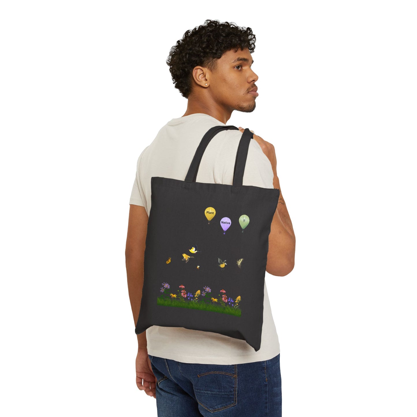 Tote Bag, Canvas, Native Plants, Birds & Pollinators