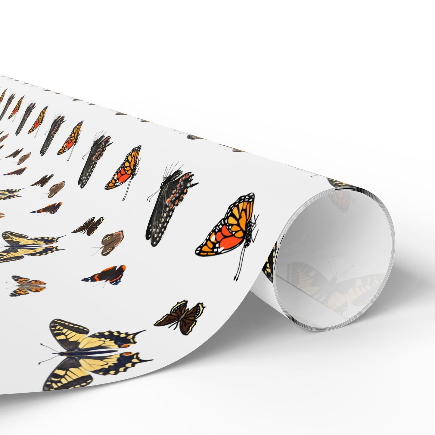 Wrapping Paper, Native Butterflies - White
