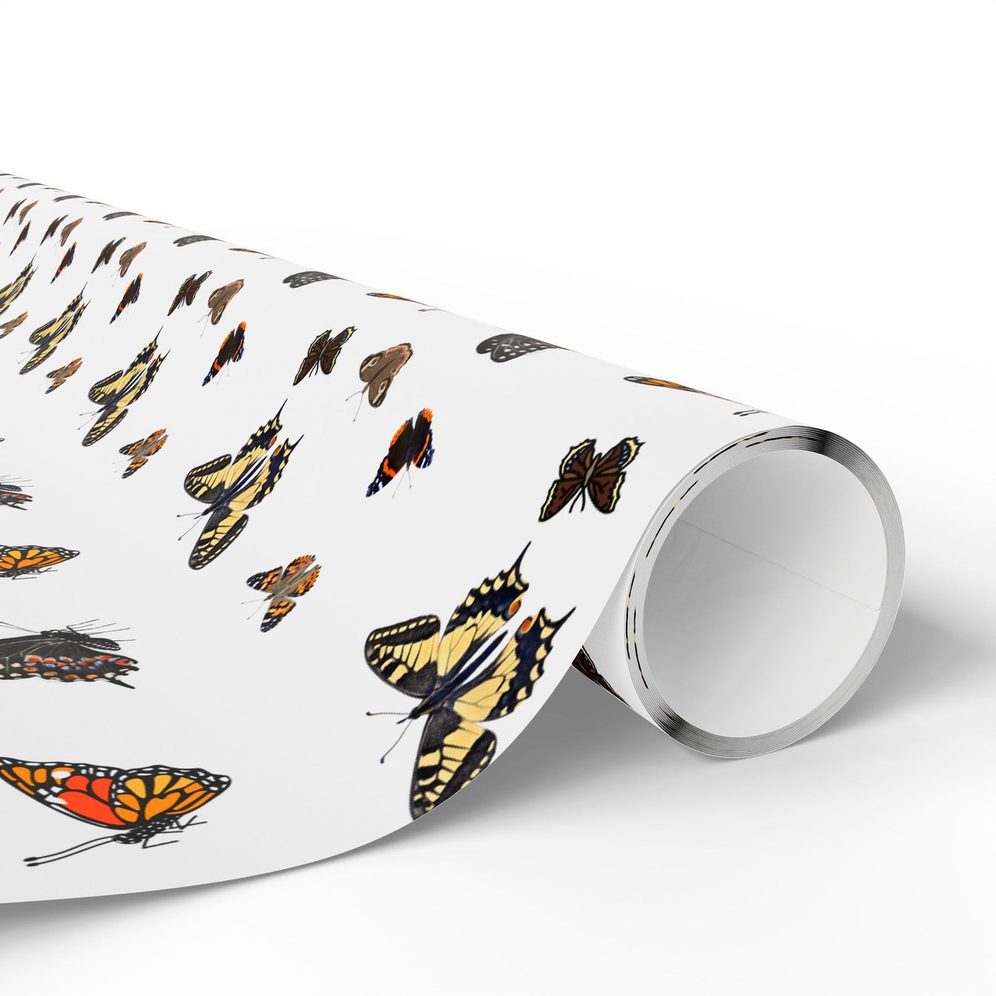 Wrapping Paper, Native Butterflies - White