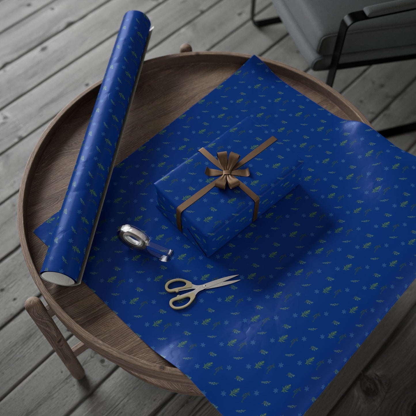 Wrapping Paper, Juniper Berry - Dk Blue