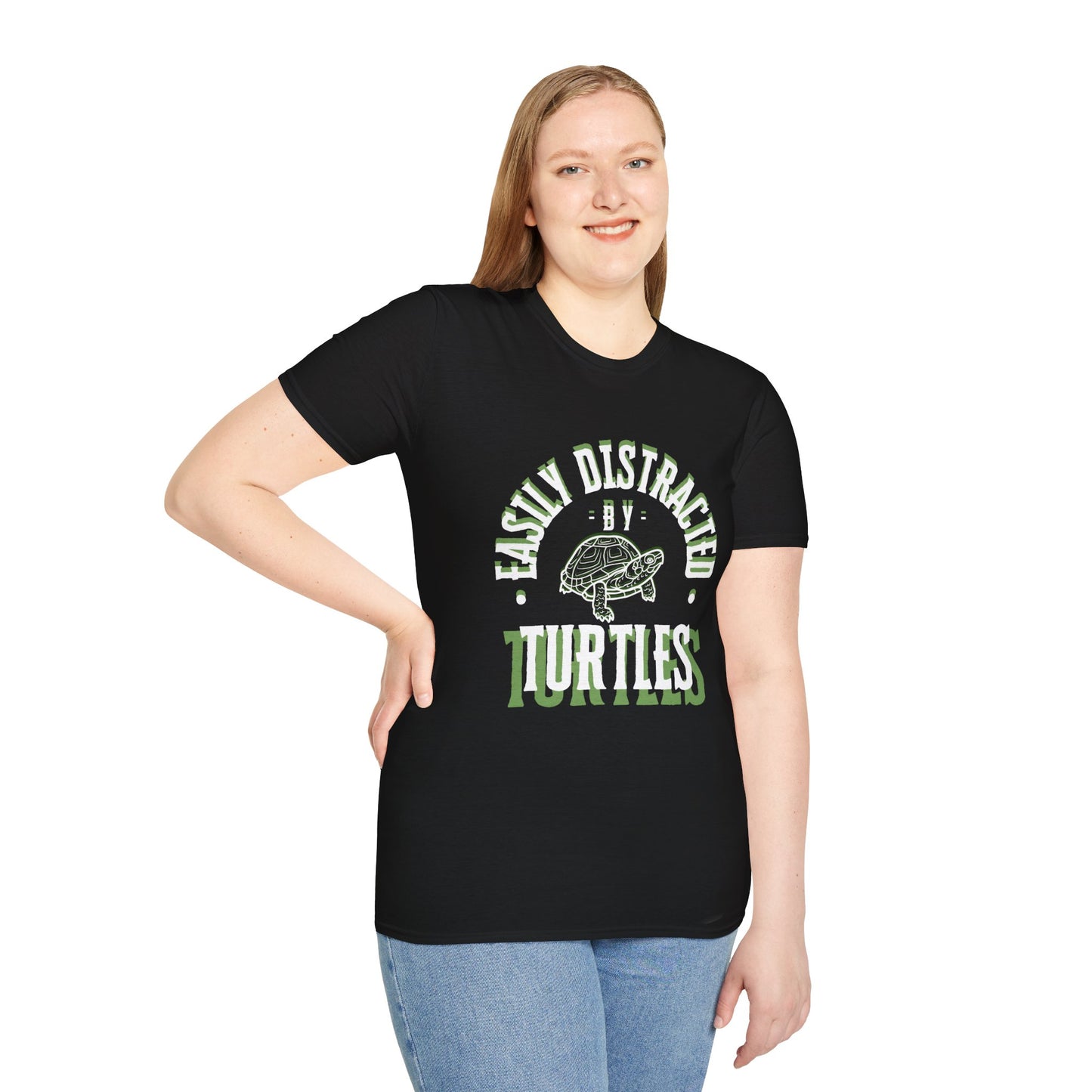Unisex Softstyle T-Shirt, Distracted by Turtles