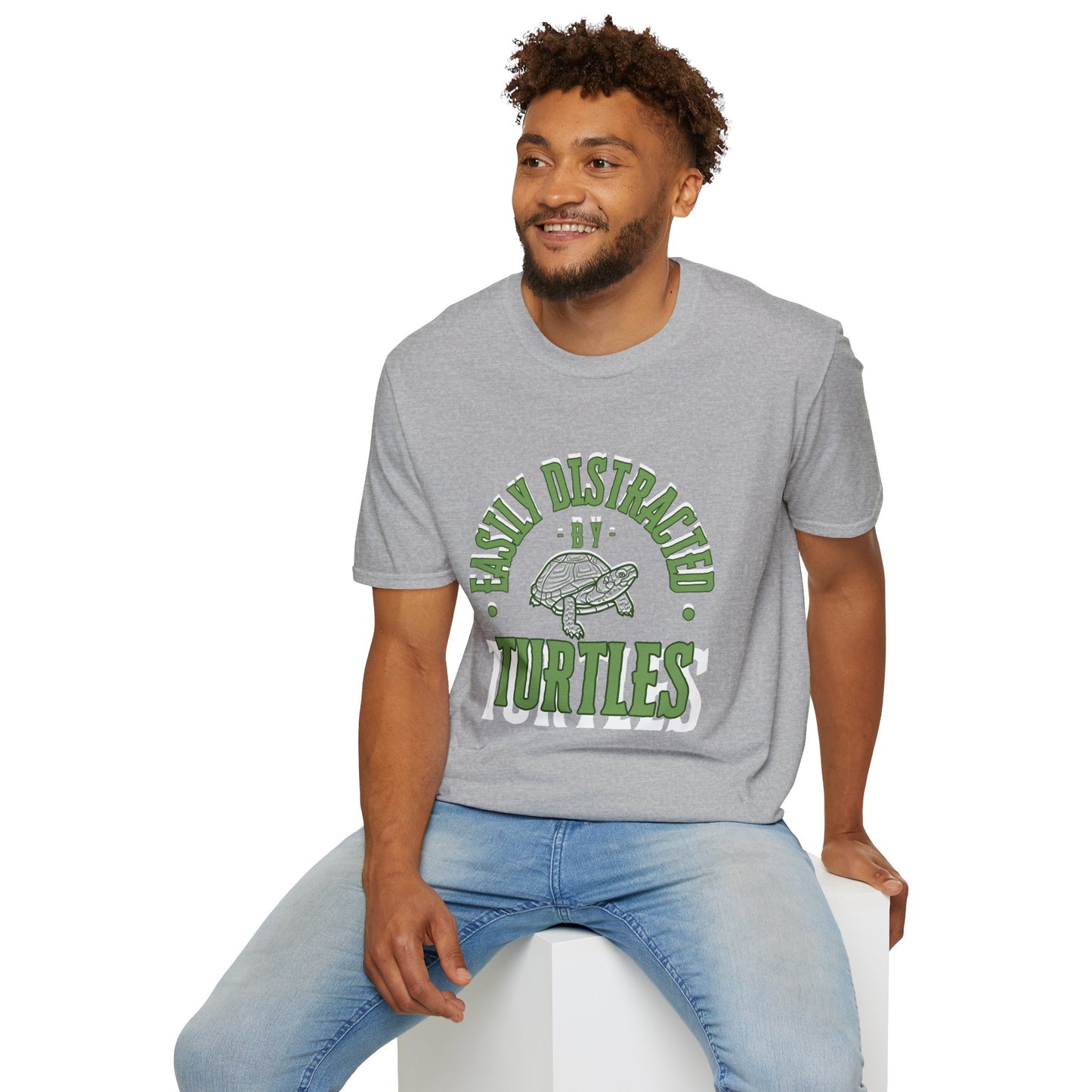 Unisex Softstyle T-Shirt, Distracted by Turtles