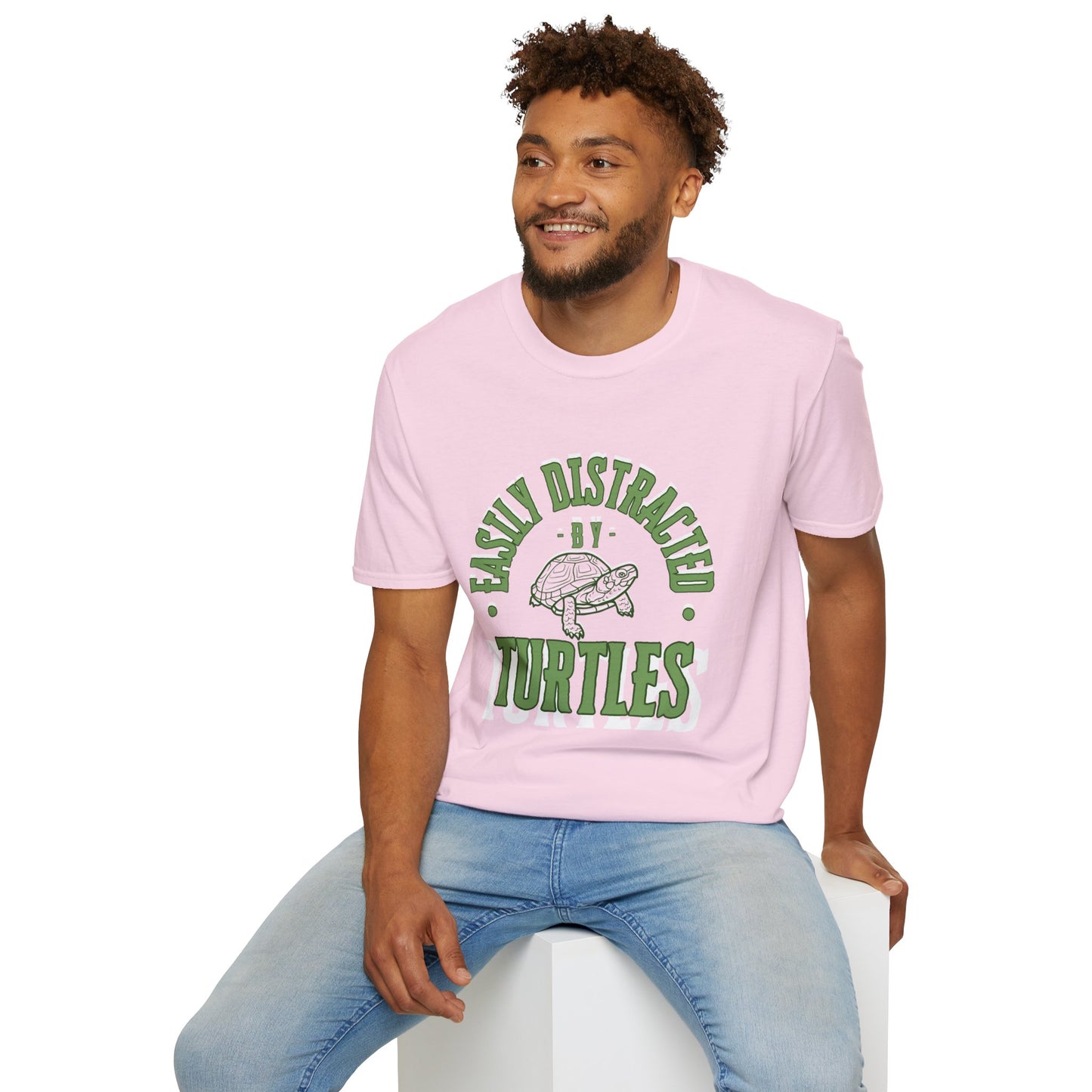 Unisex Softstyle T-Shirt, Distracted by Turtles