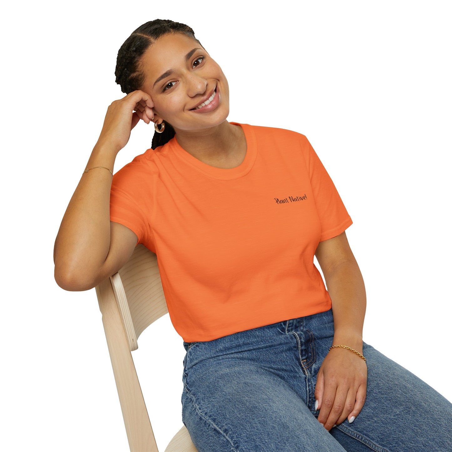 Unisex Softstyle T-Shirt I Love Native Plants, Asters (Back)