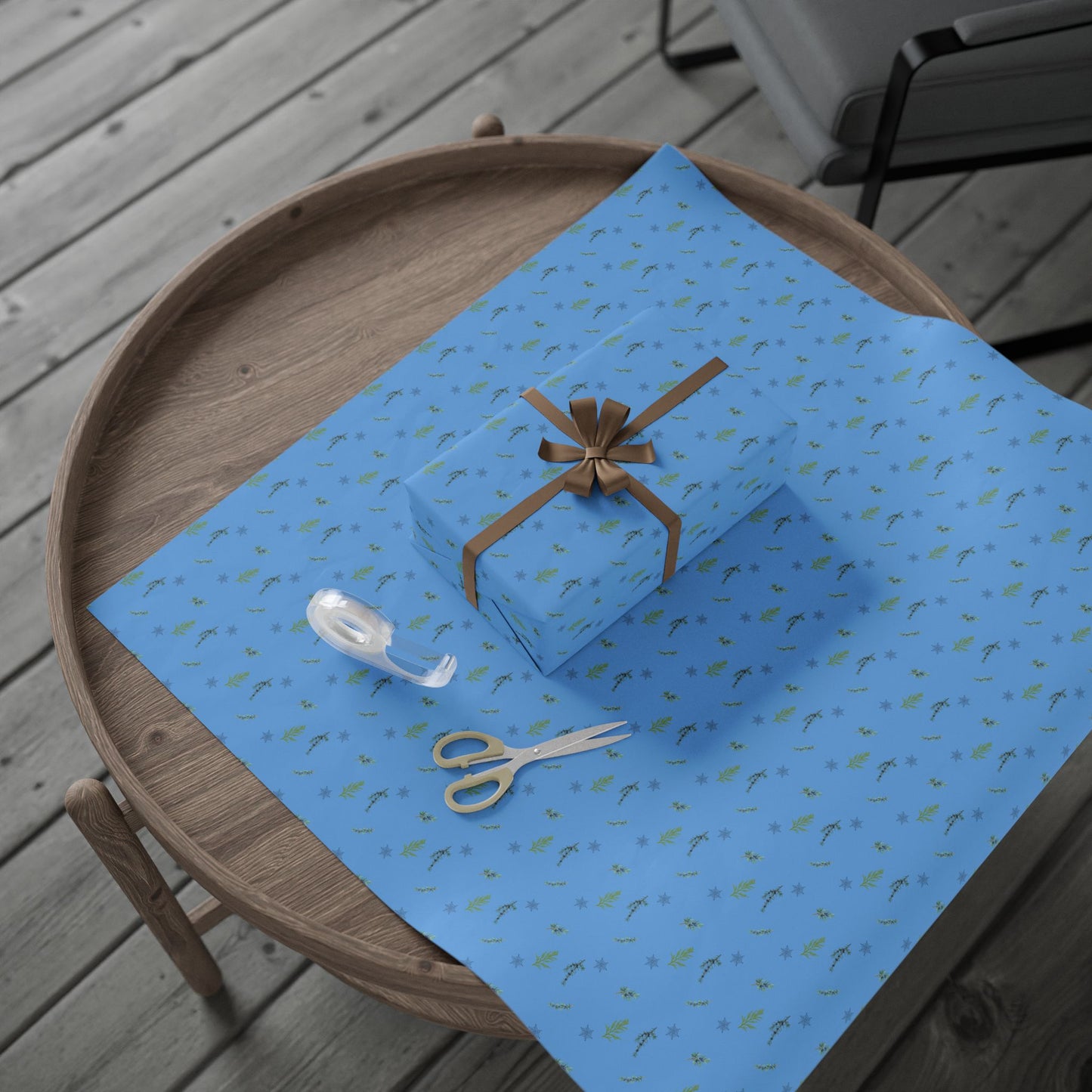 Wrapping Paper, Juniper Berry - Lt Blue
