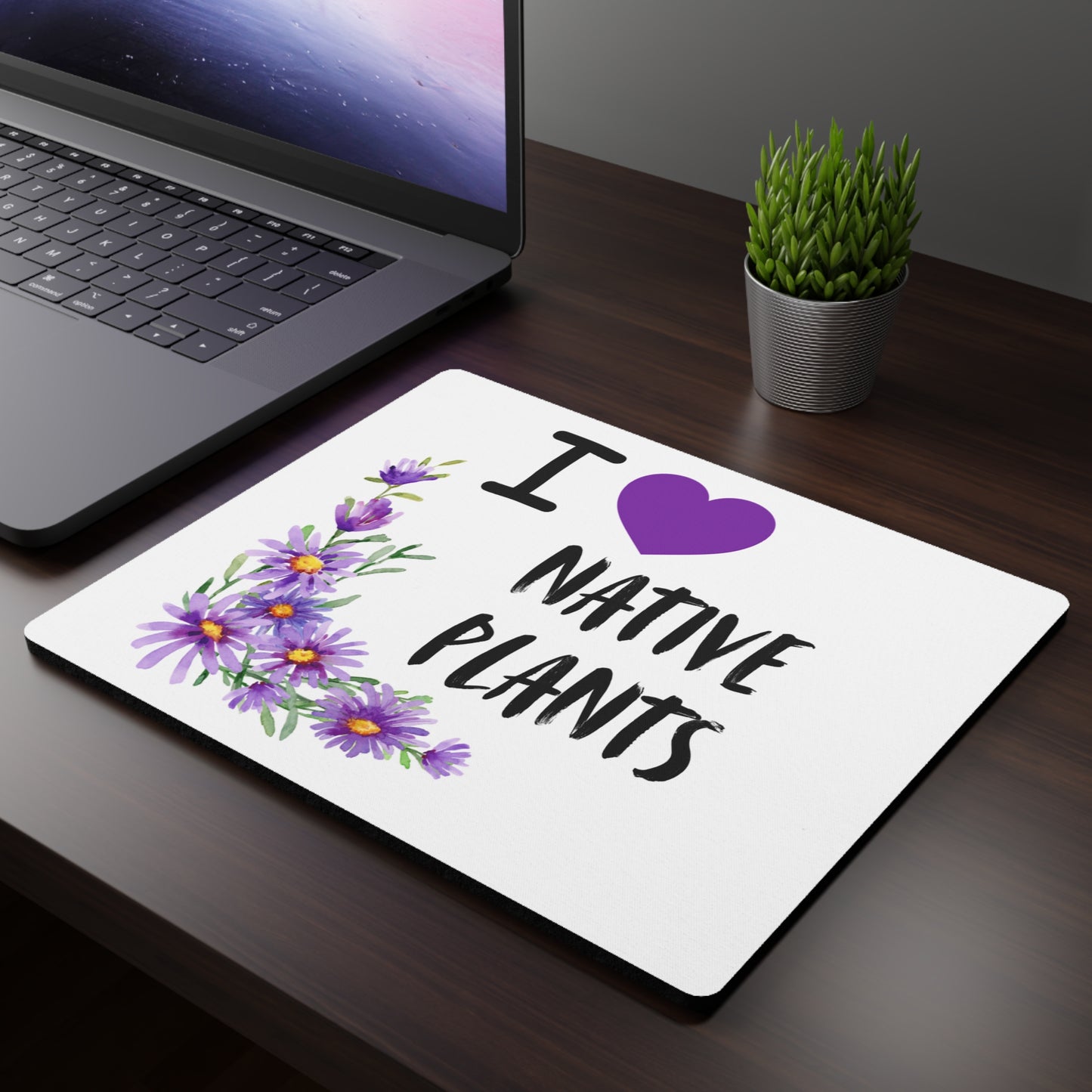 Mouse Pad, I Love Native Plants, Asters