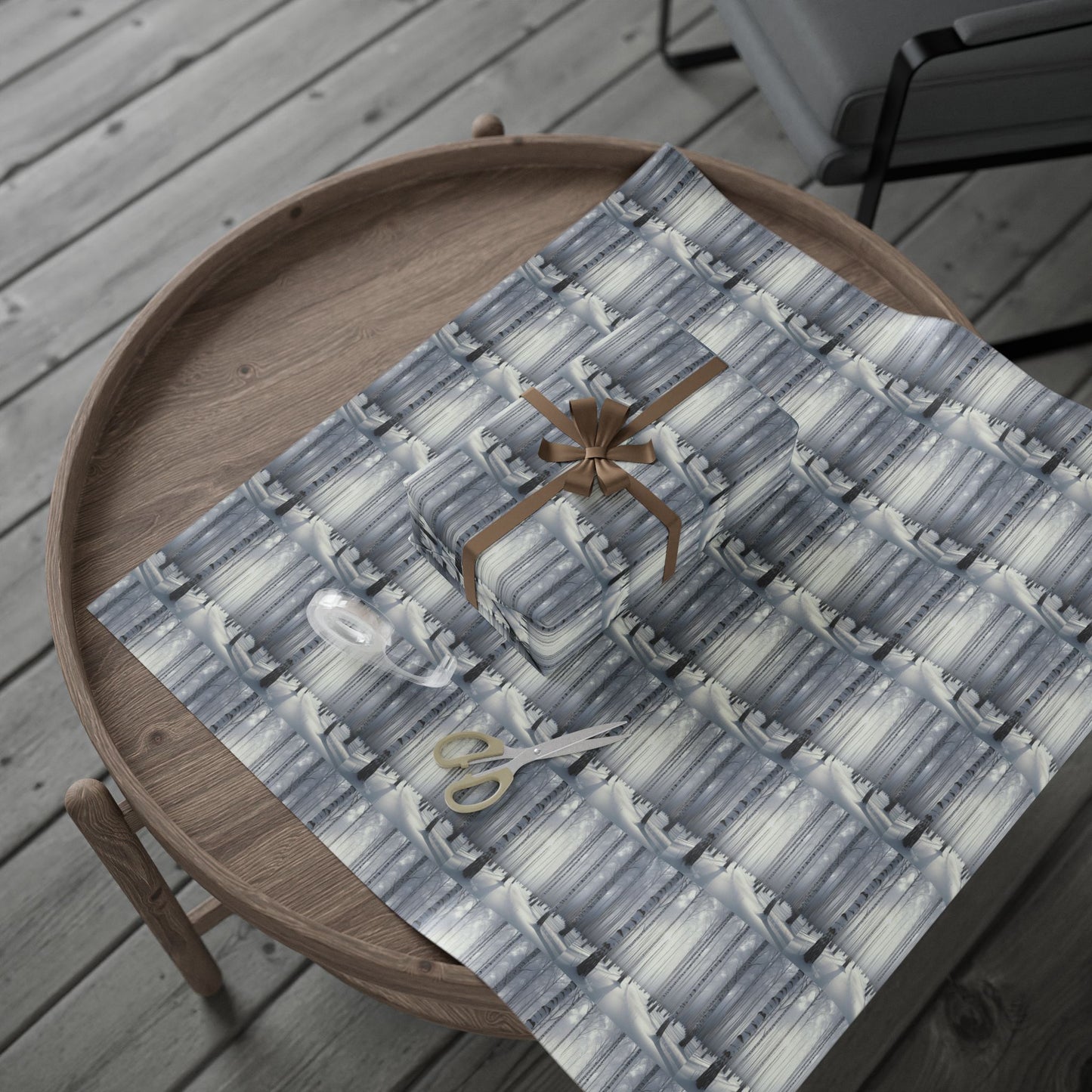 Wrapping Paper, Winter Birch Forest