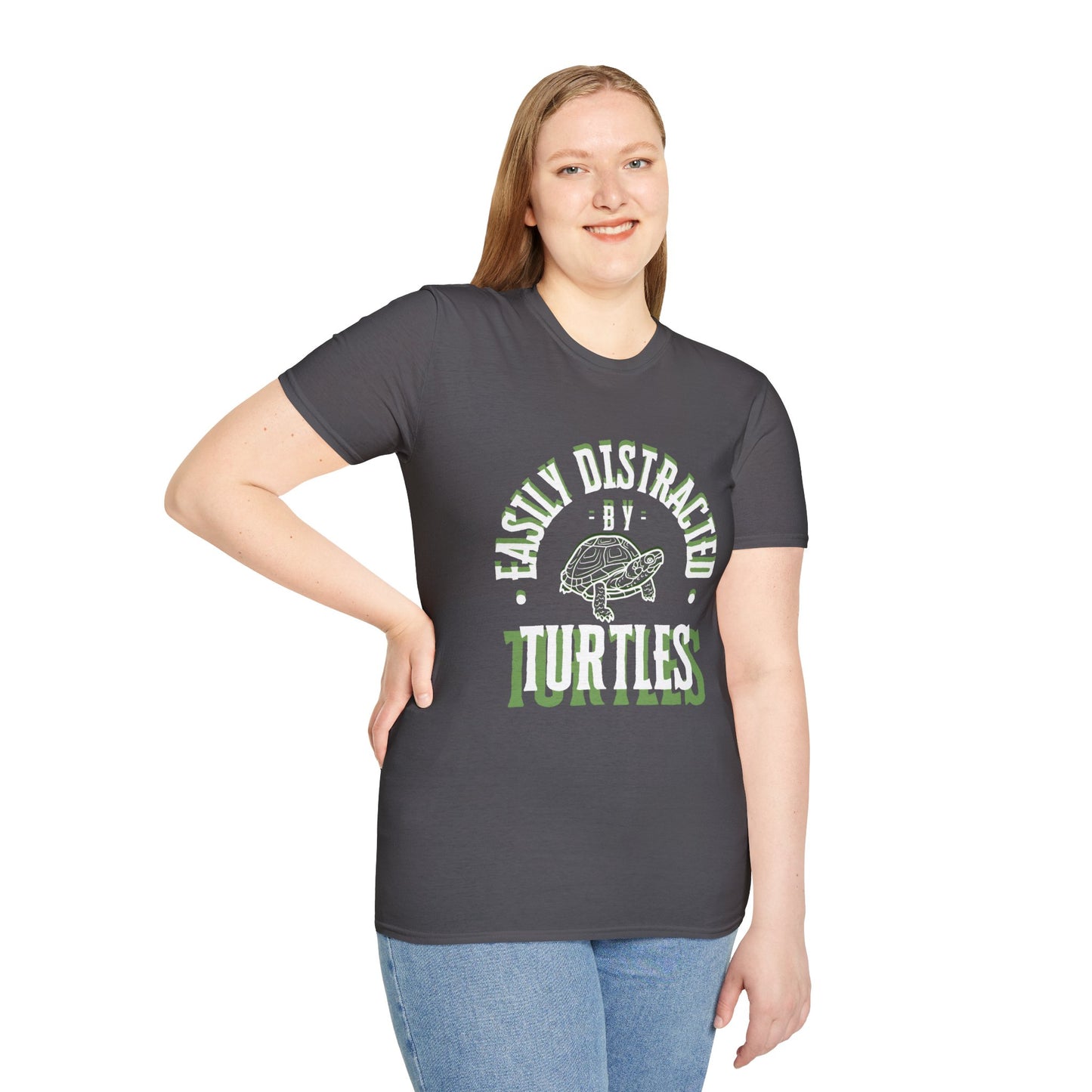 Unisex Softstyle T-Shirt, Distracted by Turtles