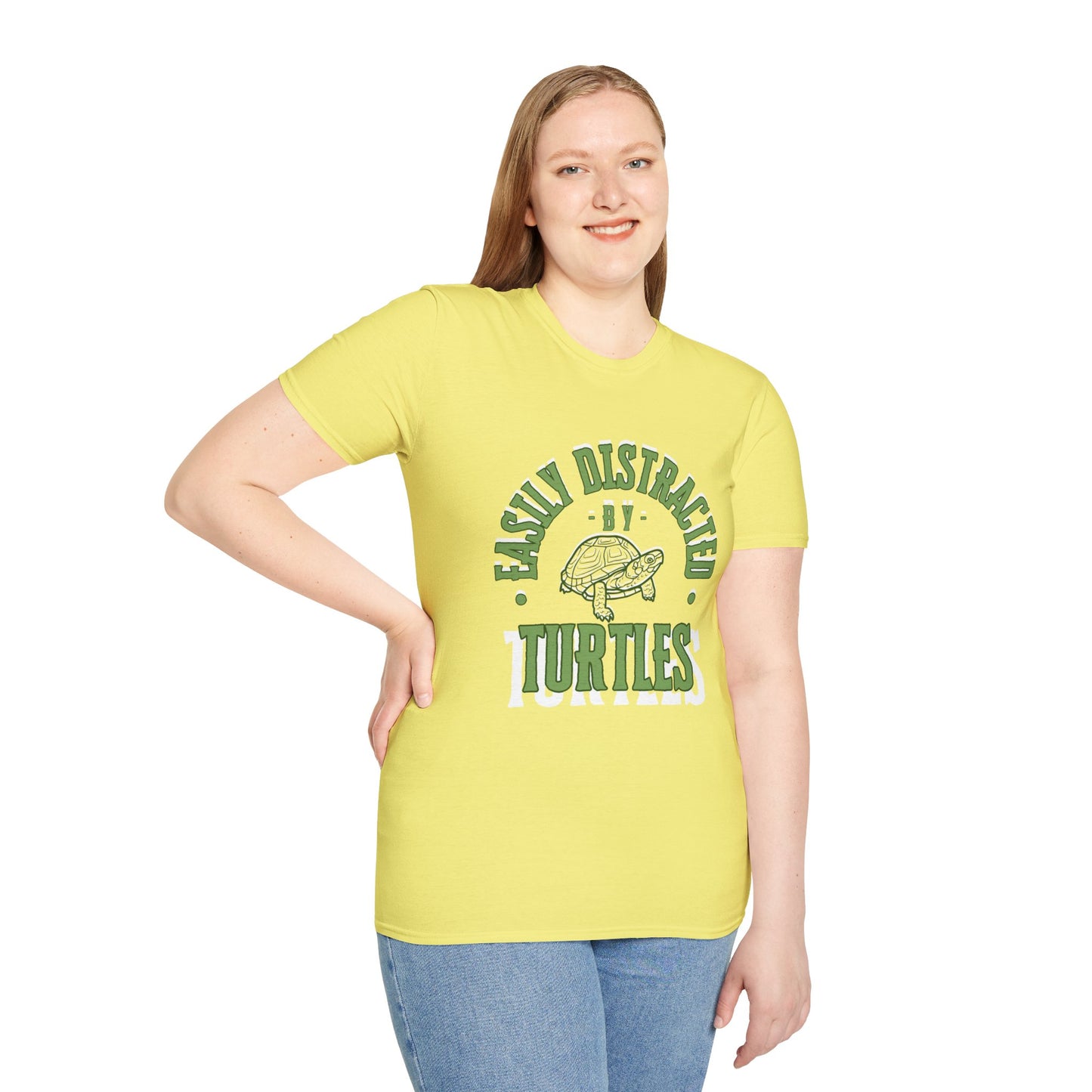Unisex Softstyle T-Shirt, Distracted by Turtles